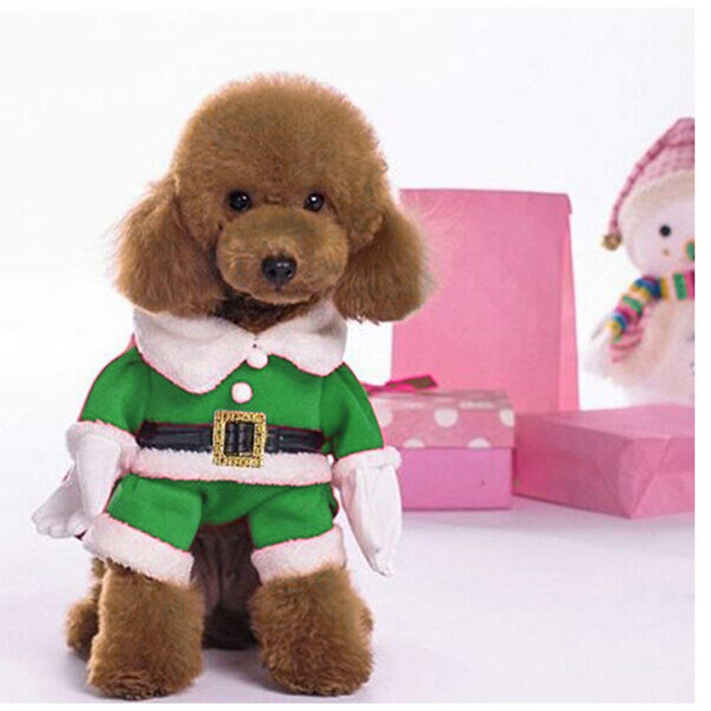 Delifur Santa Dog Costume with Hat - Christmas Pet Outfit for Small Dogs, Cats & Puppies | Holiday Party & Photo Shoot Outfit