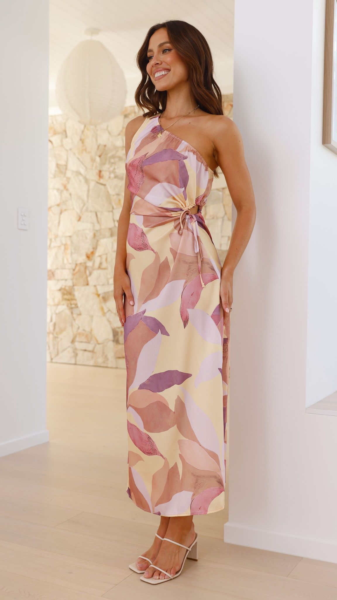Lana Maxi Dress for Women - Pink and Purple Floral Print Summer Dress - Perfect for Beach, Vacation, and Casual Outings