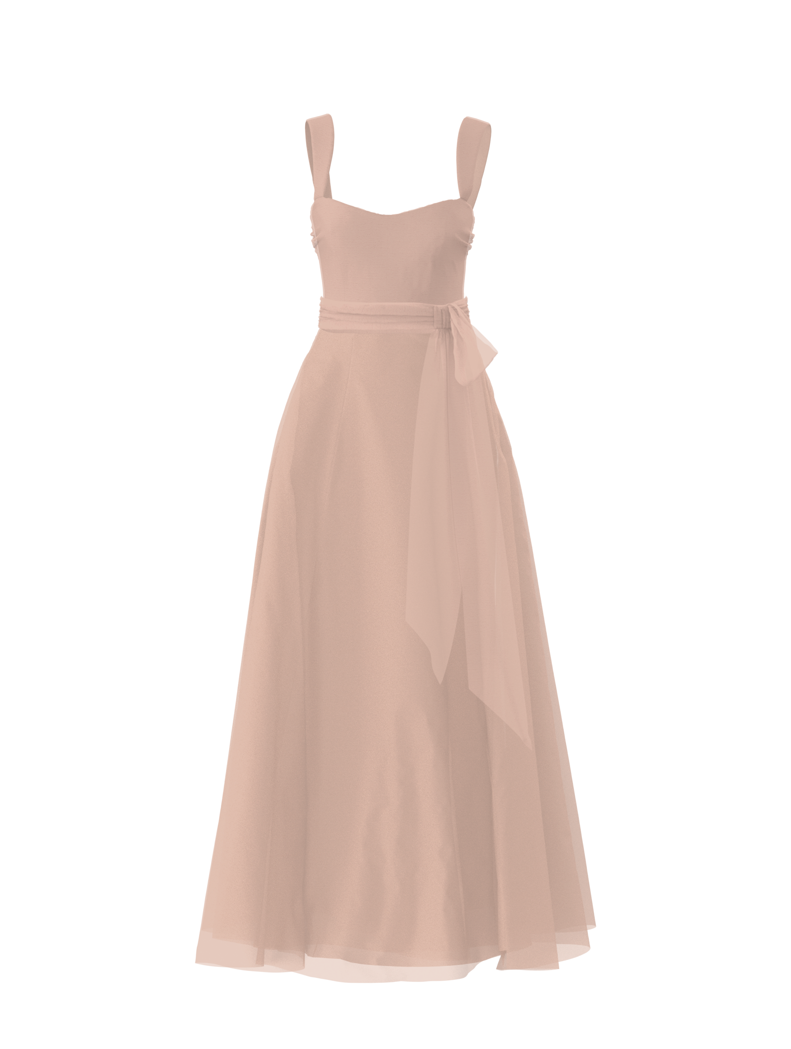Alexis Bodice & Cerisa Skirt Set with Sash Belt in Blush - Perfect for Weddings, Prom, and Formal Events