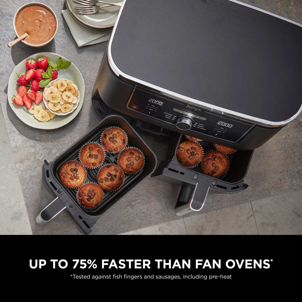 Ninja Foodi Max XXXL Dual Zone Air Fryer - Large Capacity 10.5 QT Air Fryer Oven with 2 Independent Baskets, Digital Controls for Healthy Cooking - Perfect for Family Meals, Parties & Meal Prep