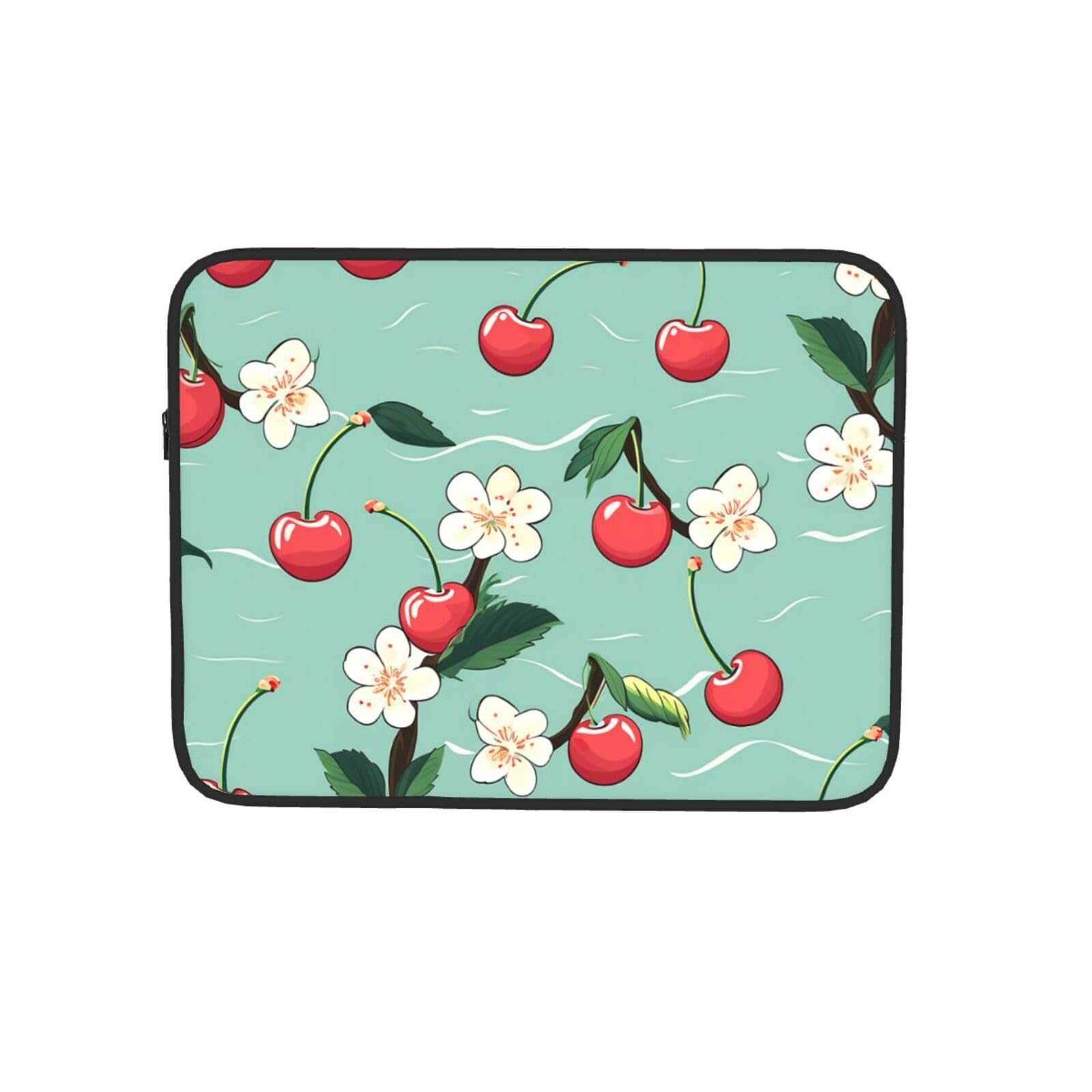 Stylish Cherry Print Laptop Sleeve - Shockproof & Portable 13-15 Inch Laptop Case - Protective Computer Bag Cover for MacBook Air/Pro, Dell, HP - Perfect for Work, School & Travel