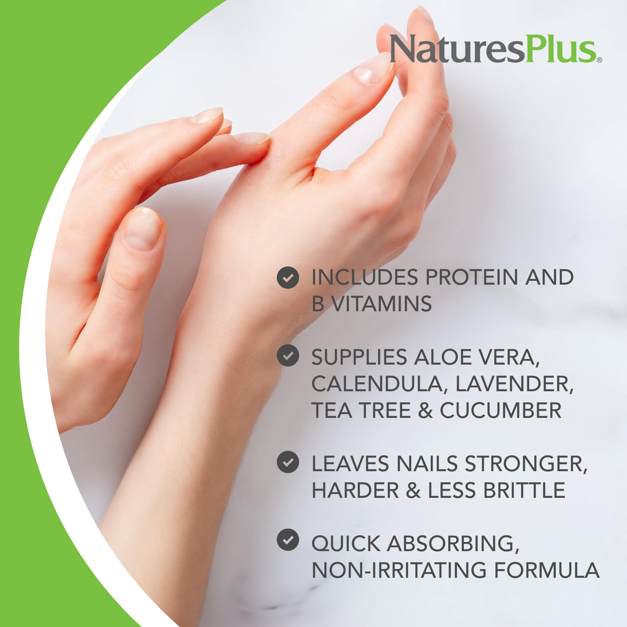 NaturesPlus Ultra Nails Nutrient-Activated Strengthener - 0.25 fl oz | Natural Nail & Cuticle Strengthener with Aloe, Calendula, Vitamins & Protein | Formaldehyde-Free, Vegan Formula | Perfect for Brittle Nails & Healthy Nail Care Routine