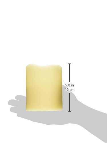 Realistic Ivory Flameless LED Pillar Candles with Flickering Flame Effect - Battery Operated Wax Candles with 4/8 Hour Timer (4