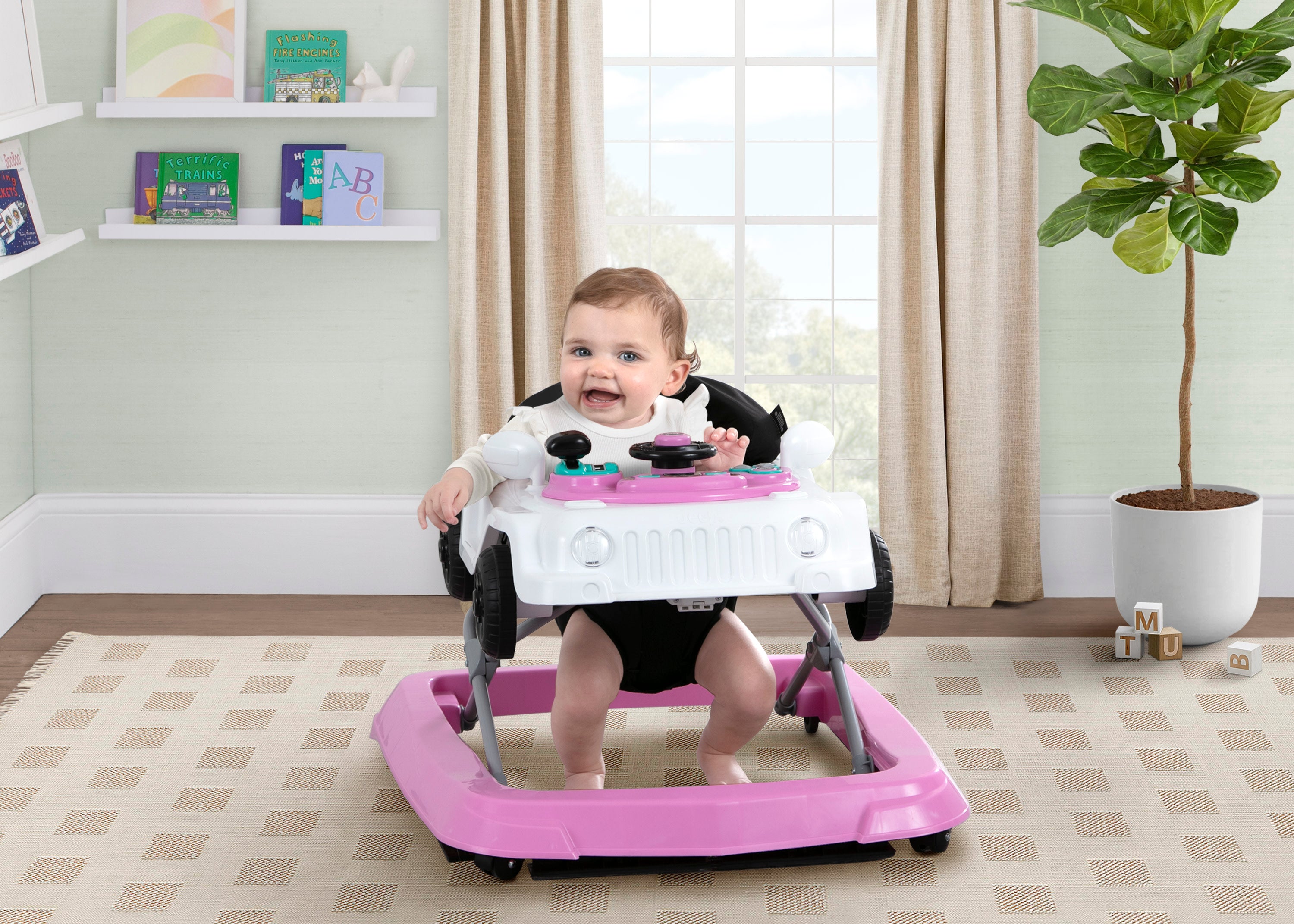 Jeep® Classic Wrangler Activity Walker for Babies - Sturdy 3-Wheel Design with Adjustable Height | Perfect for Indoor & Outdoor First Steps, Learning to Walk, and Toddler Playtime