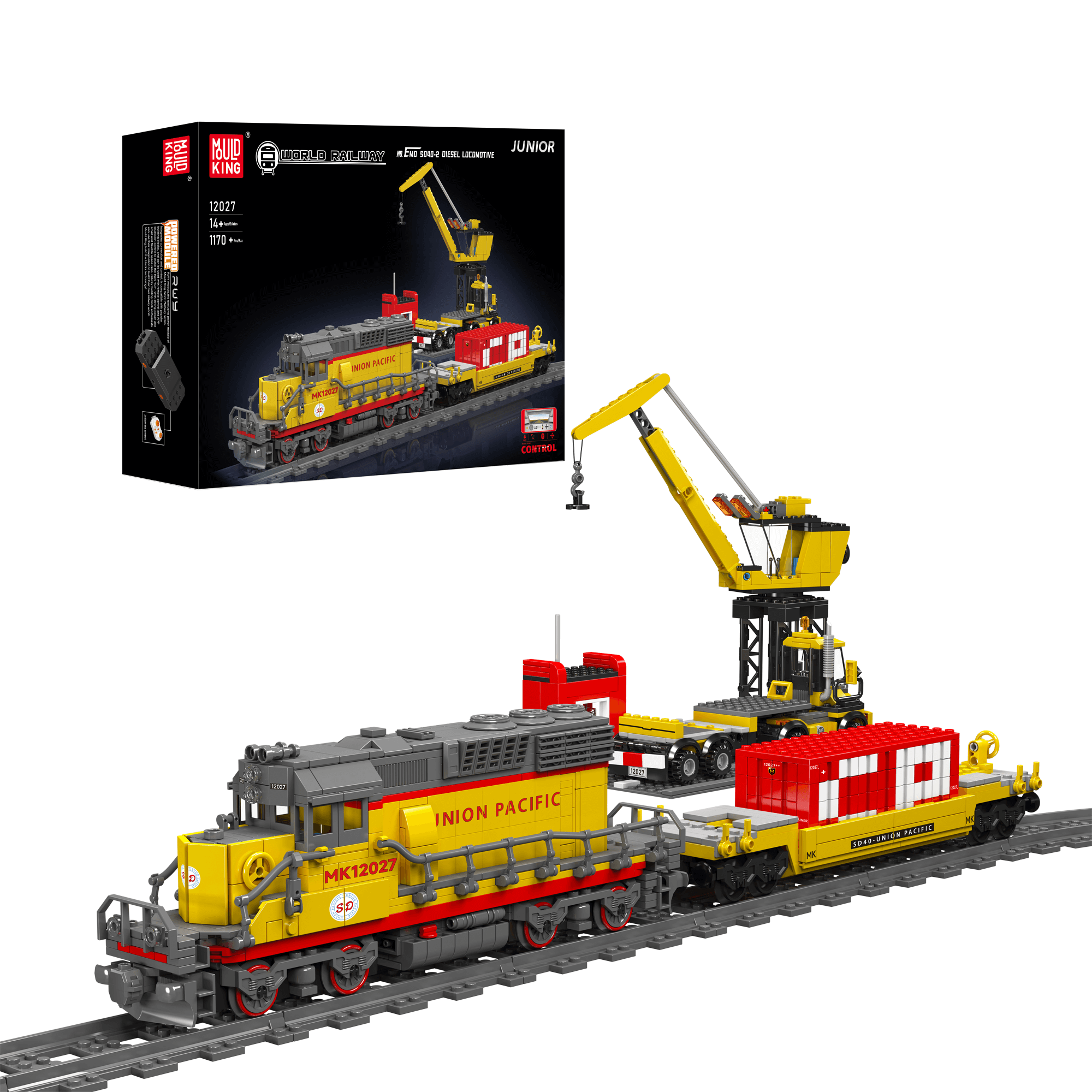 Mould King 12027 SD40-2 Diesel Locomotive Building Blocks Set | 1,257 Pieces | STEM Toy for Train Enthusiasts & Model Collectors | Perfect for Display & Creative Play