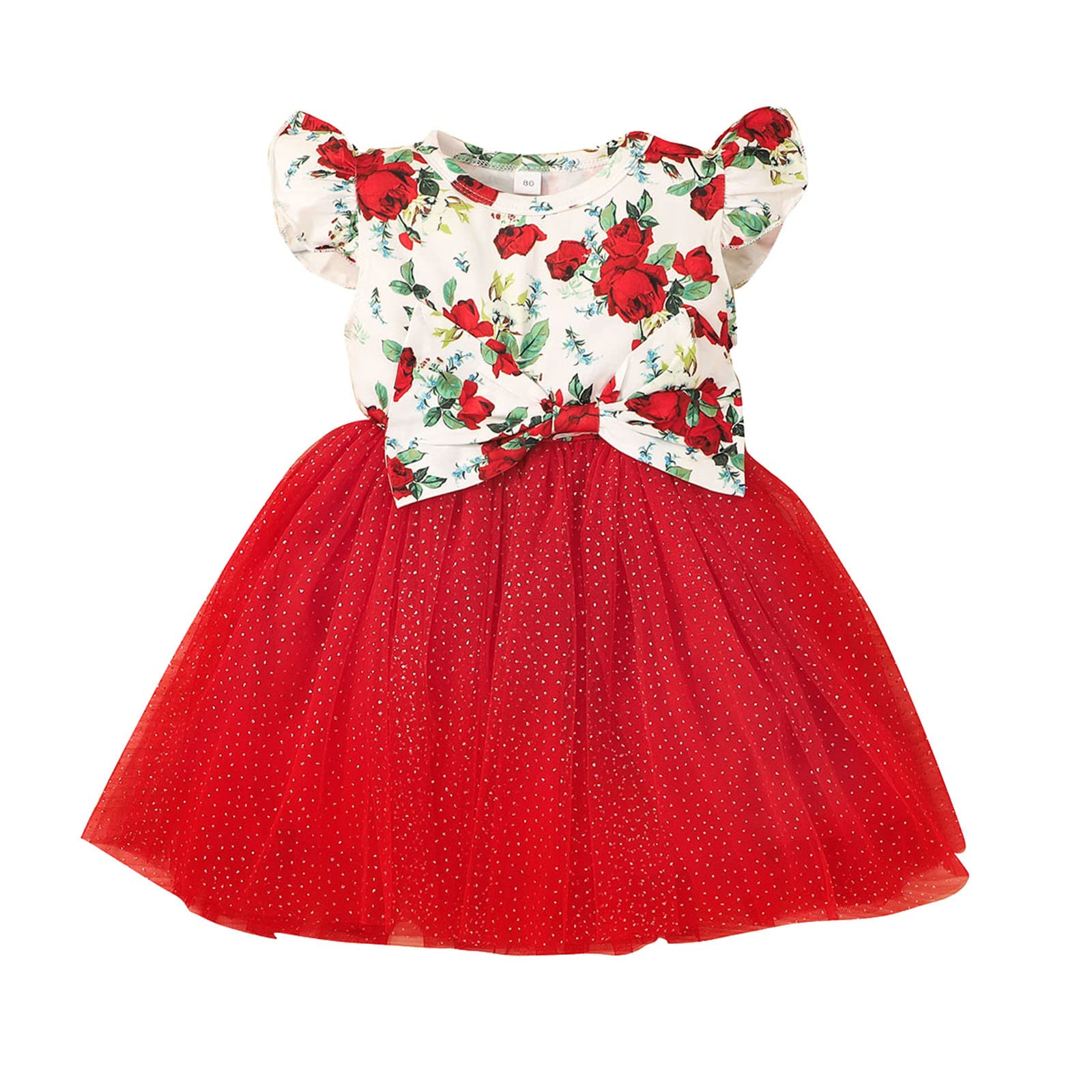 Floral Bowknot Baby Girl Dress - Soft Tulle Princess Dress for Infants & Toddlers - Perfect for Birthday Parties, Photo Shoots & Special Occasions
