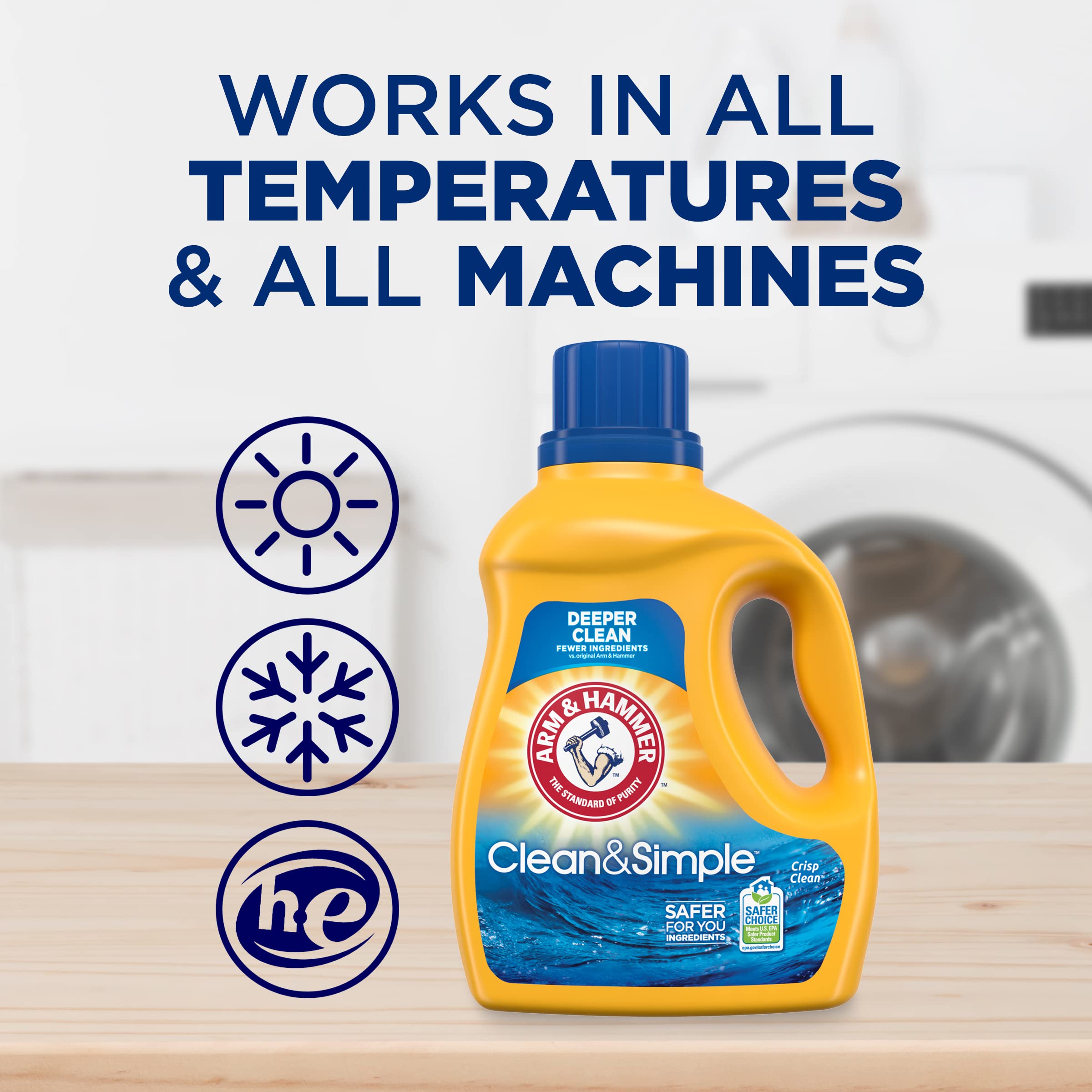 Arm & Hammer Clean & Simple Liquid Laundry Detergent - 77 Loads, 100.5 Fl oz | Gentle & Effective for All Fabrics | Perfect for Families, Sensitive Skin & Everyday Laundry