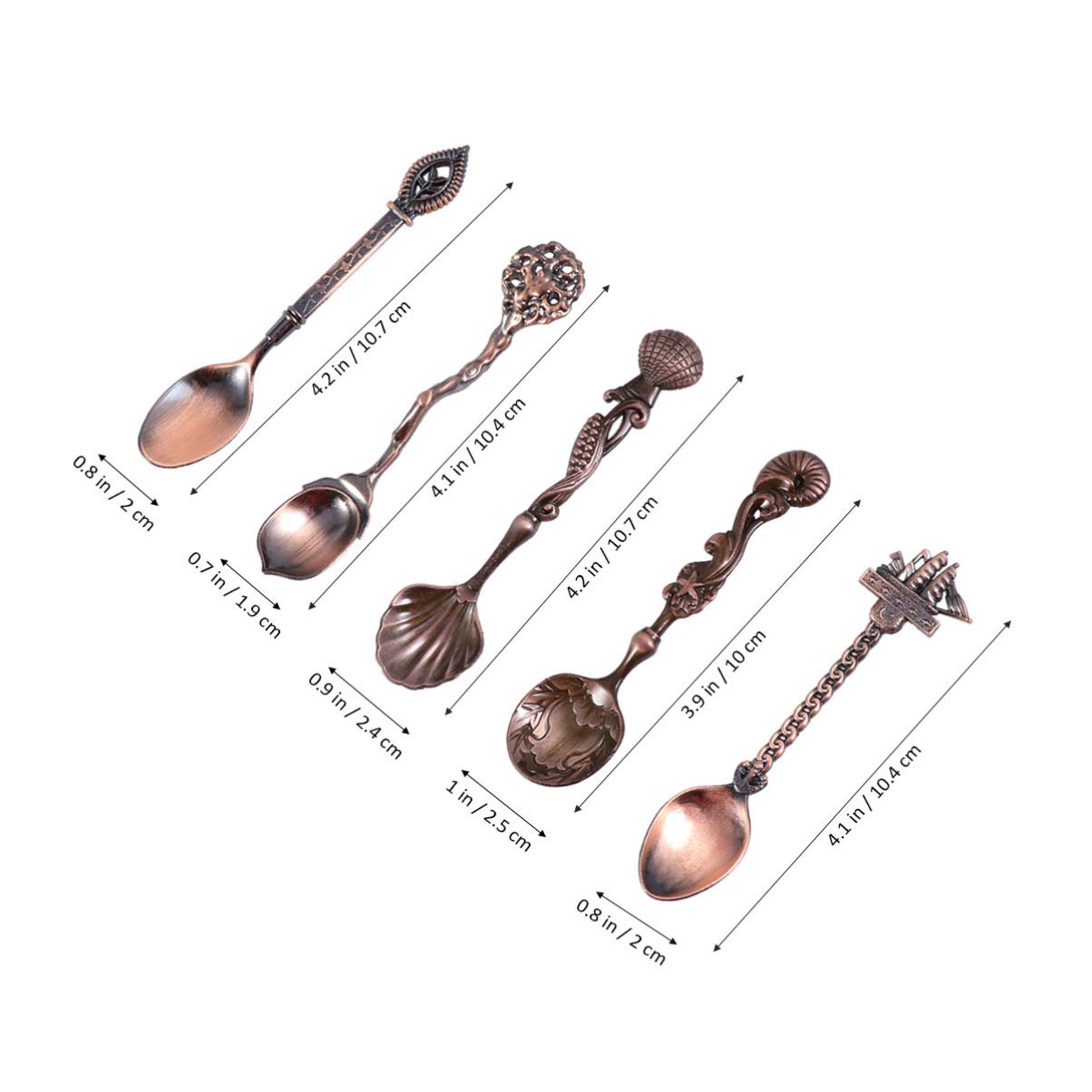 5 Pcs Vintage Carved Coffee Spoons - Elegant Court Style Stirring Spoons for Coffee, Tea, and Desserts | Perfect for Home, Cafe, and Gift Use