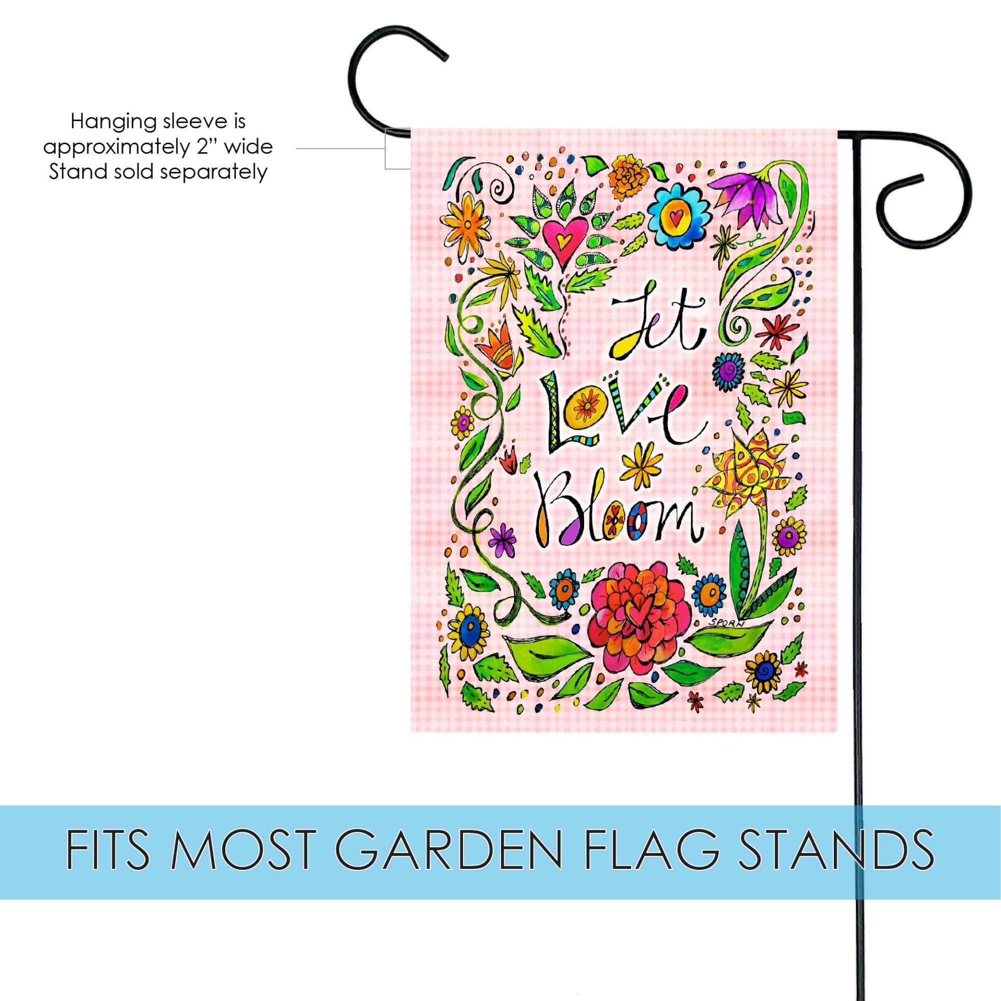 Toland Home Garden 12x18 Inch Double Sided Let Love Bloom Flower Flag - Vibrant Outdoor Yard Decoration for House, Garden & Patio - Perfect for Spring, Summer & Special Occasions
