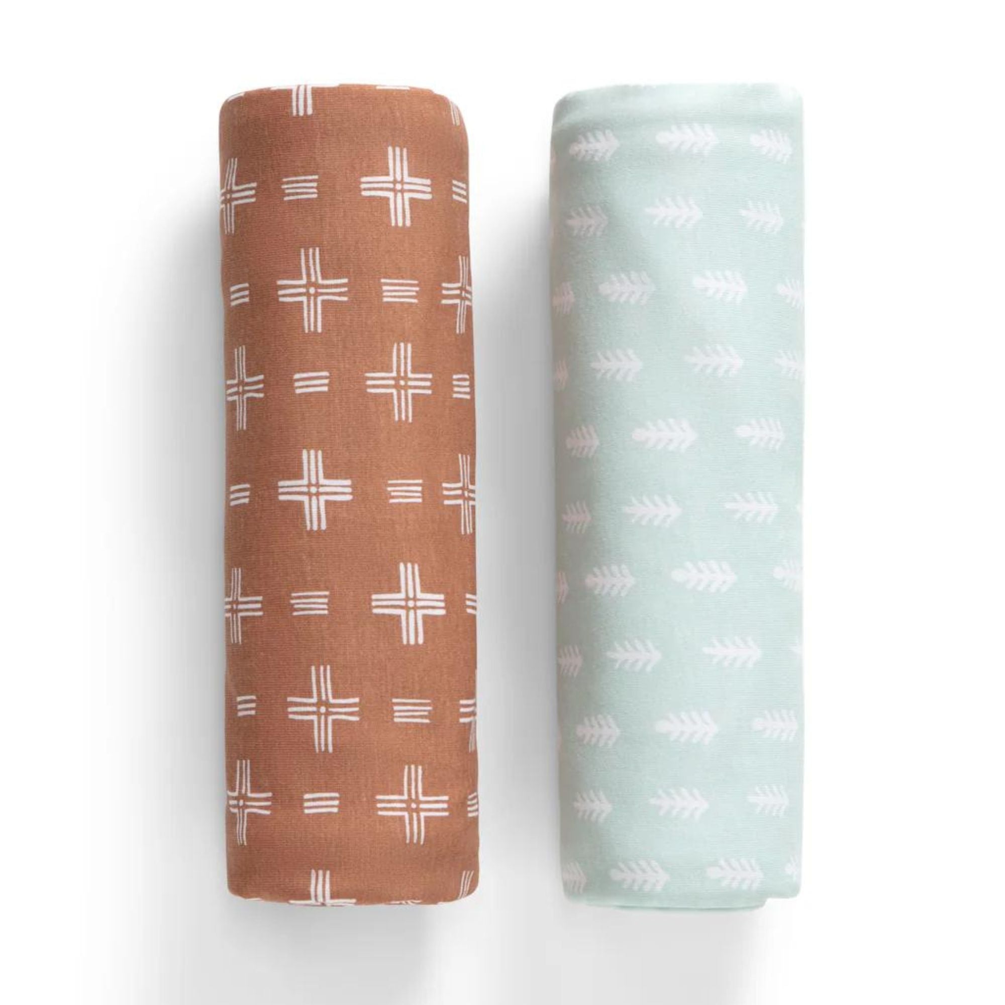 100% Organic Jersey Cotton Baby Receiving Blankets - Soft & Breathable Newborn Swaddle Blankets (2 Pack) - Perfect for Swaddling, Nursing & Stroller Use