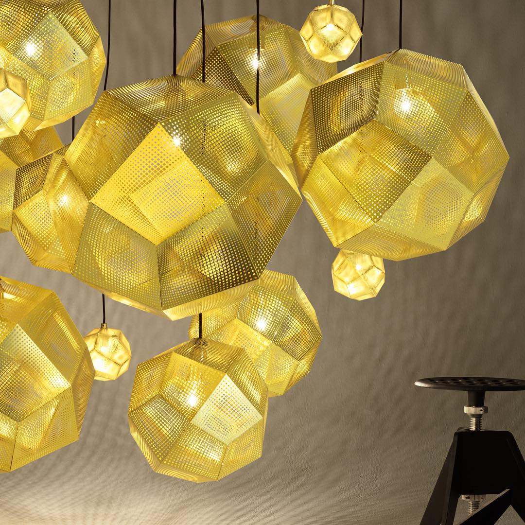 Modern Etch Pendant Light - Handcrafted Glass Shade with Adjustable Hanging Cord - Perfect for Kitchen Island, Dining Room & Bedroom Lighting Decor