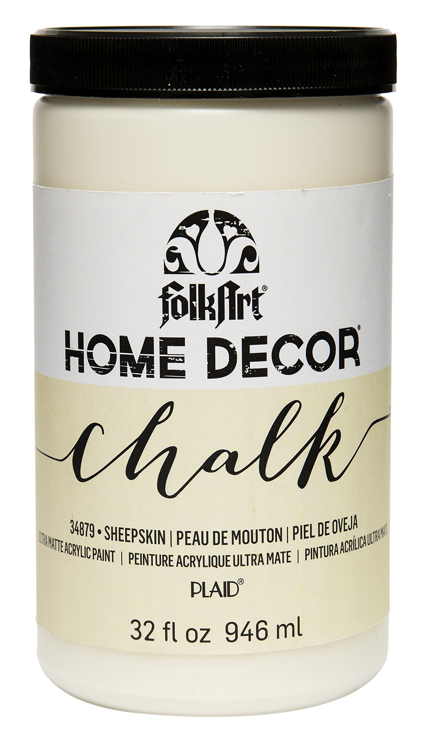 FolkArt Premium Chalk Furniture & Craft Acrylic Paint - 32oz (946ml) Multi-Surface Paint for DIY Home Decor, Wood, Fabric & Crafts - Assorted Colors - Perfect for Furniture Makeovers & Creative Projects