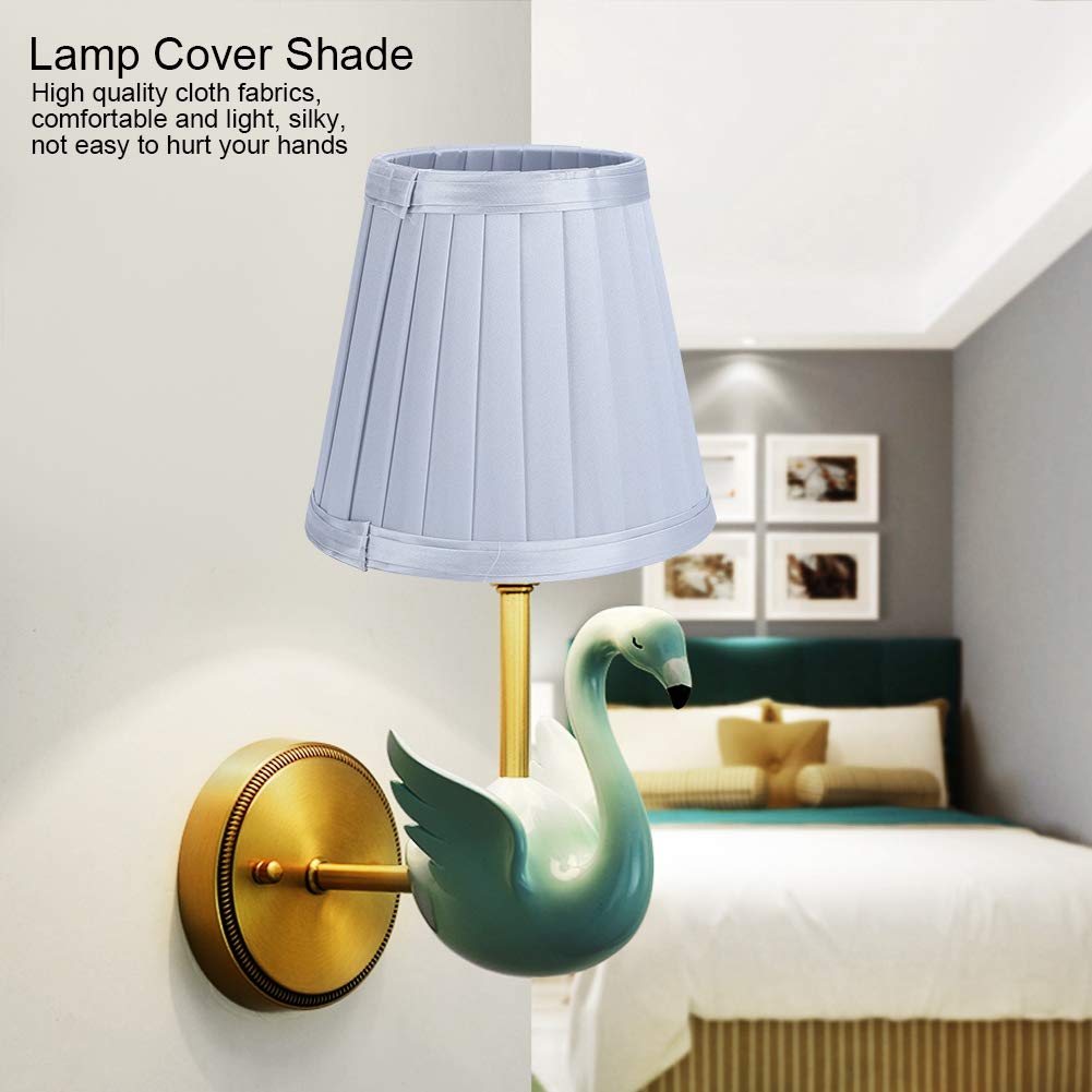 6Pcs Modern Fabric Lampshade Covers - Silver Light Bulb Shades for Chandelier & Wall Lamps | Elegant Home Lighting Decor for Living Room, Bedroom & Dining Room