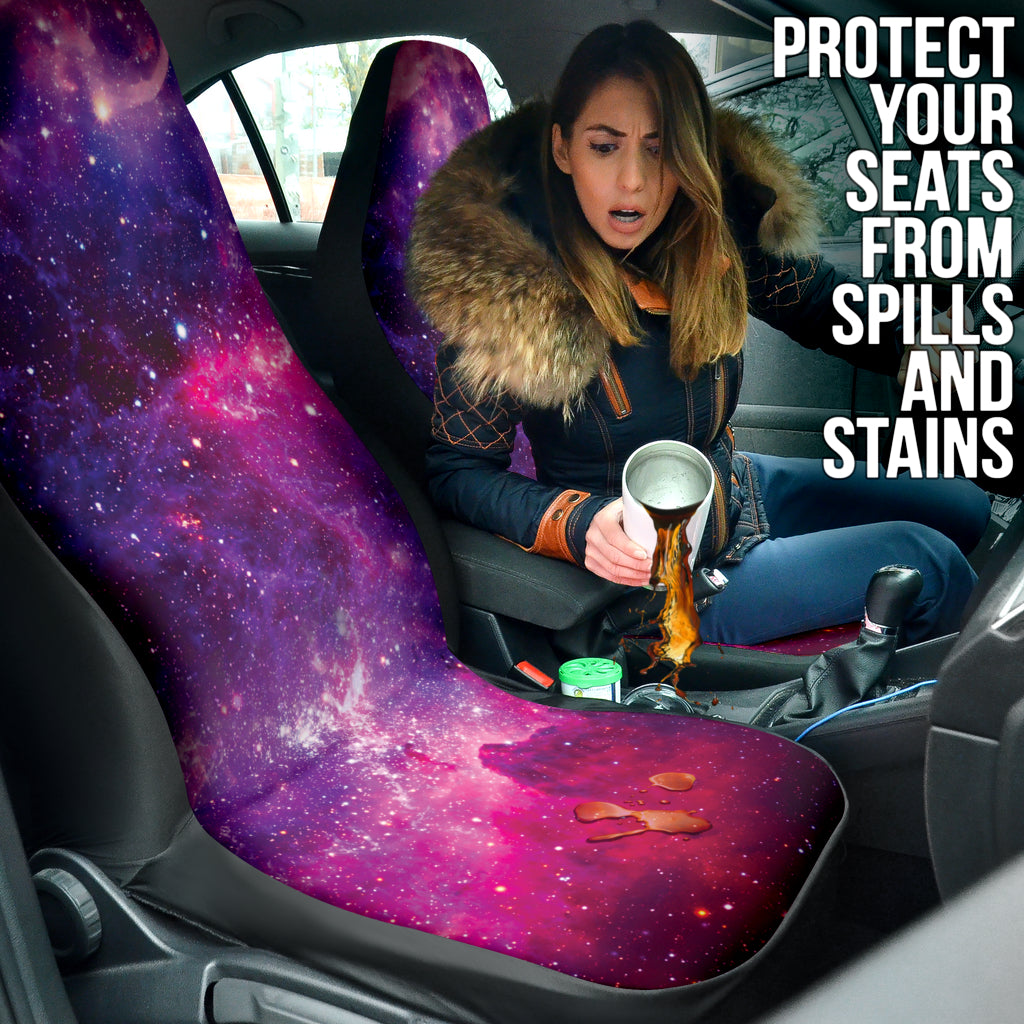 Premium Purple Universe & Planets Car Seat Covers - Universal Fit for Cars, SUVs & Trucks - Space-Themed Interior Accessories for Sci-Fi Fans & Astronomy Lovers