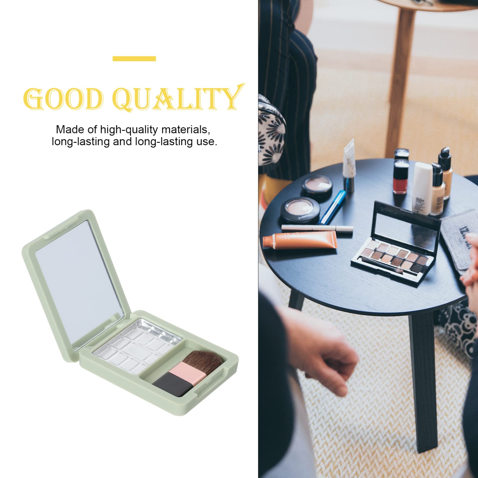 Lurrose 2-Pack Refillable Blush & Eyeshadow Palette - Empty Pressed Powder Case with Rubber Seal for Makeup Artists & Travel | DIY Cosmetic Kit, Highlighter & Blusher Storage Solution