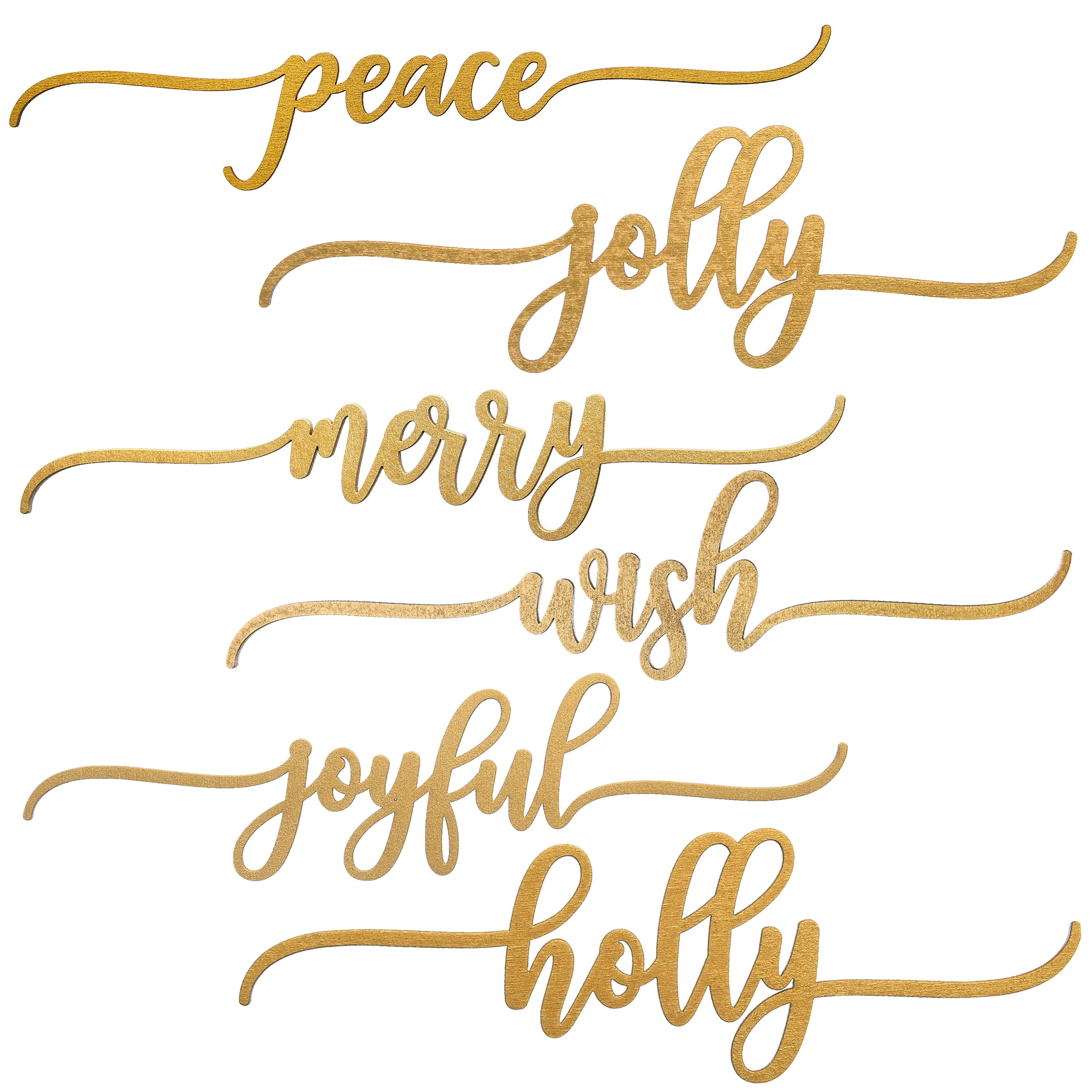 6-Piece Christmas Place Setting Message Decor with Gold Curly Script - 10 Inch Holiday Table Setting for Festive Dining & Party Decorations