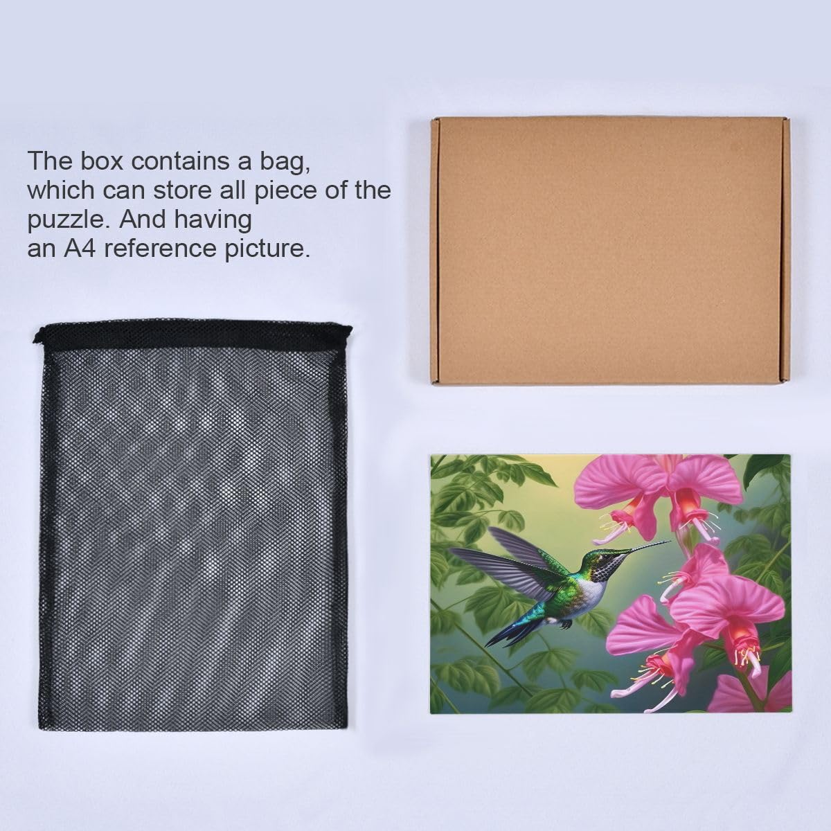 500 Piece Hibiscus Hummingbird Jigsaw Puzzle - Fun & Challenging Puzzle for Kids & Adults - Perfect Family Game Night Activity, Birthday Gift & Home Decor