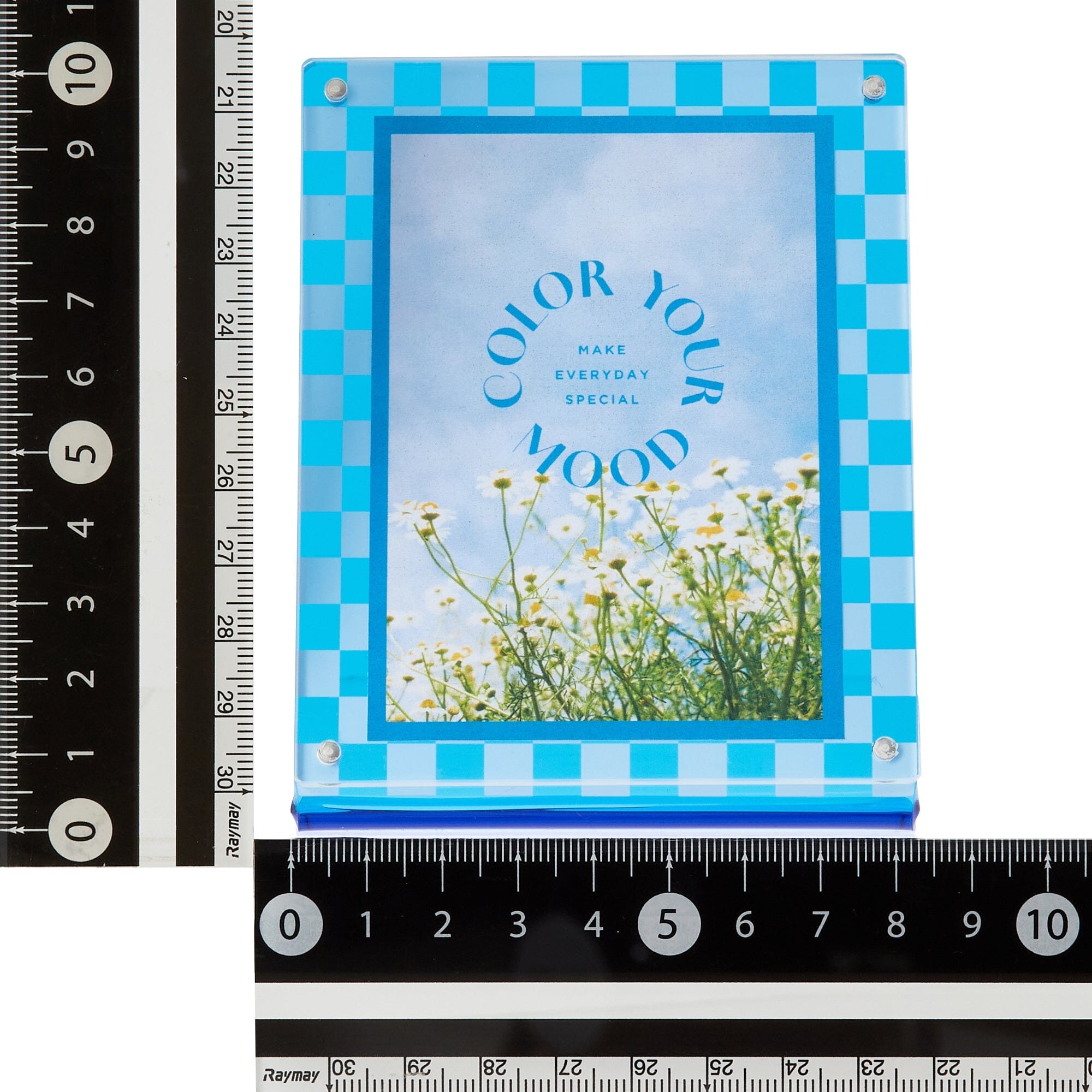 Vibrant Mini Blue Acrylic Photo Frame - Perfect for Home Decor, Office Desk, and Gift Giving