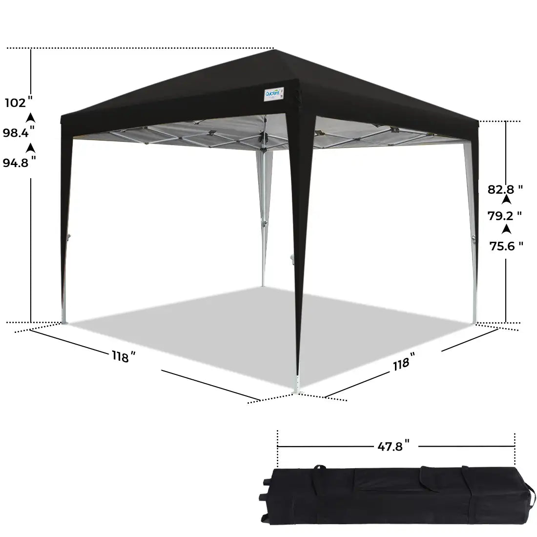 10' x 10' Instant Pop Up Canopy Tent with No Side Walls - Portable Outdoor Shelter for Camping, Beach, Picnics & Backyard Parties