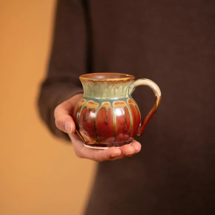 Blanket Creek Pottery Round Mug - Rustic Red Ceramic Coffee Cup for Home, Office & Camping Use