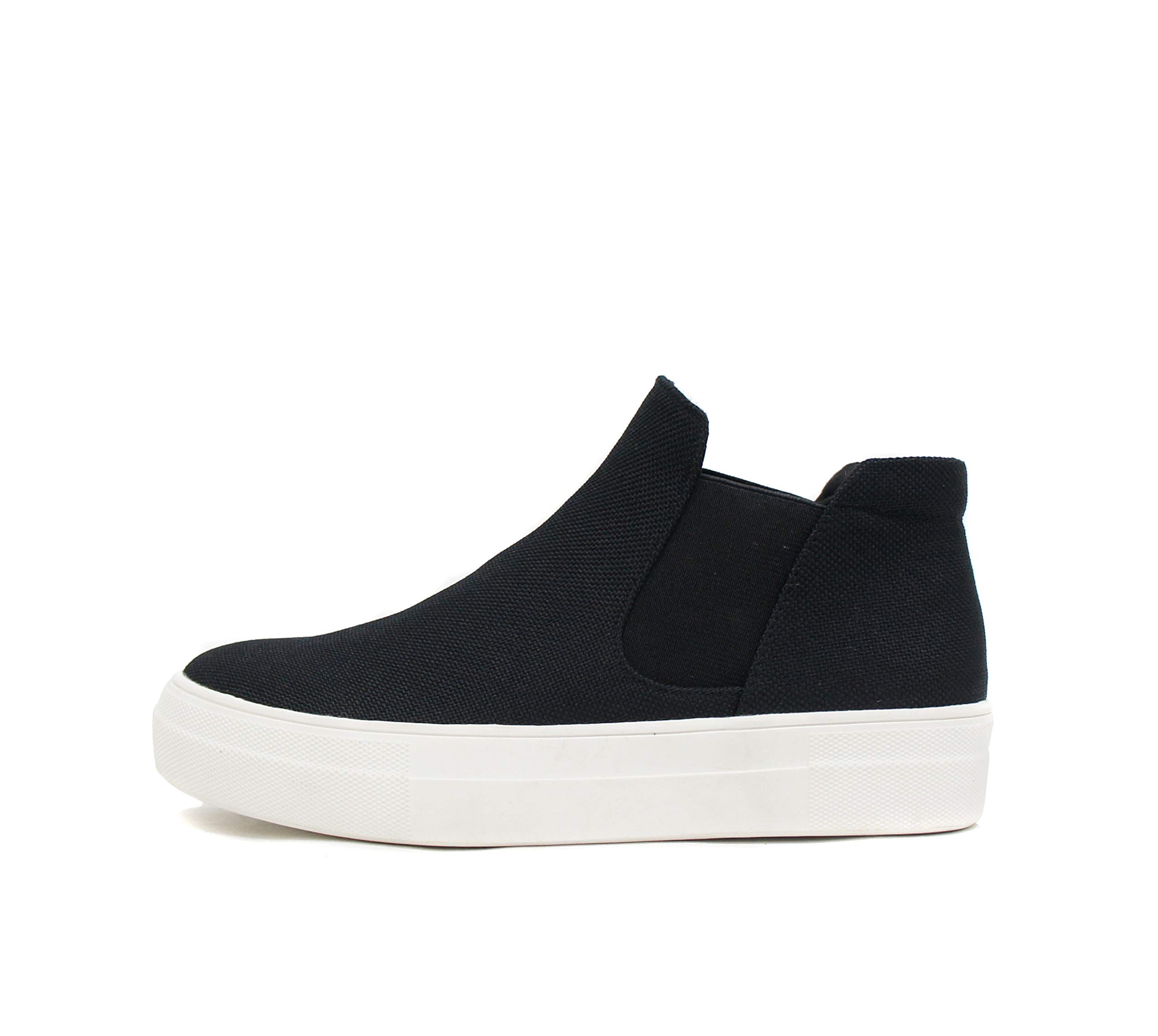 Women's Chelsea Canvas Platform Sneakers - Comfortable Cushion Foam Shoes for Walking, Casual Outfits & Everyday Wear