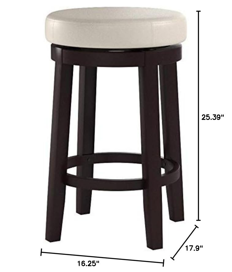 Linon Maya Rice 24 Inch Counter Height Bar Stool with Back Support - Modern Kitchen Island Stool for Dining, Breakfast Nook & Home Decor