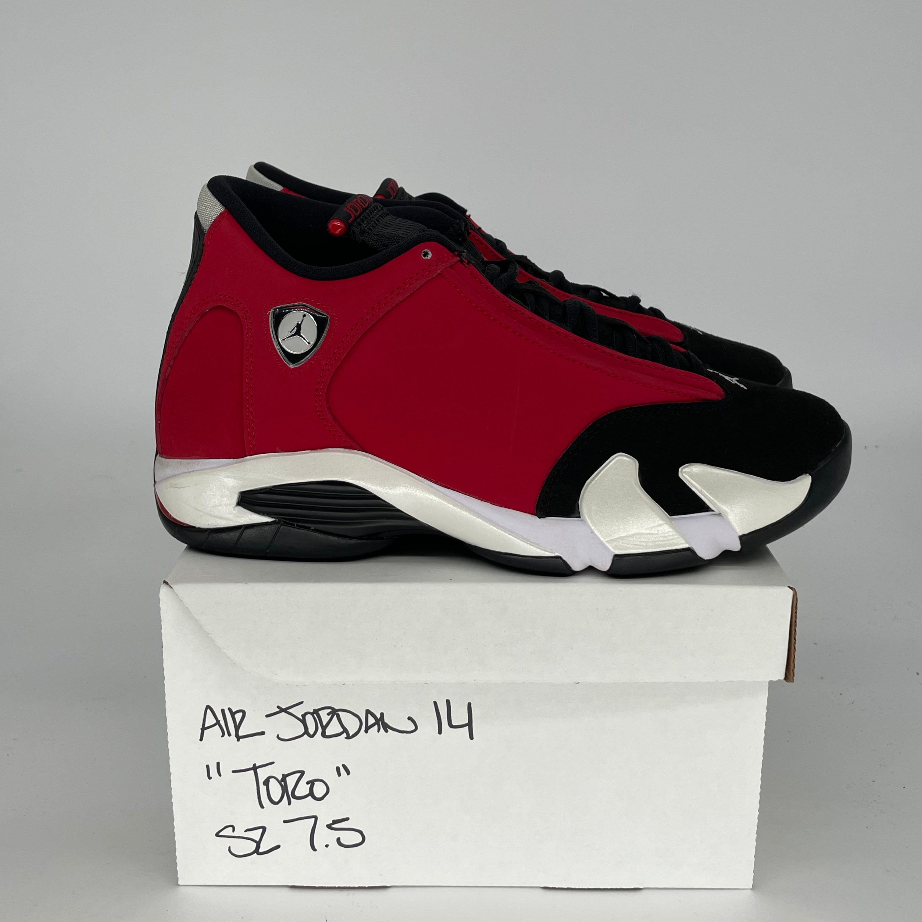 AIR JORDAN 14 Retro Toro Braid Basketball Shoes - Men's Size 7.5/Women's Size 9 - Style Code 487471-006 - Perfect for Streetwear & Court Performance