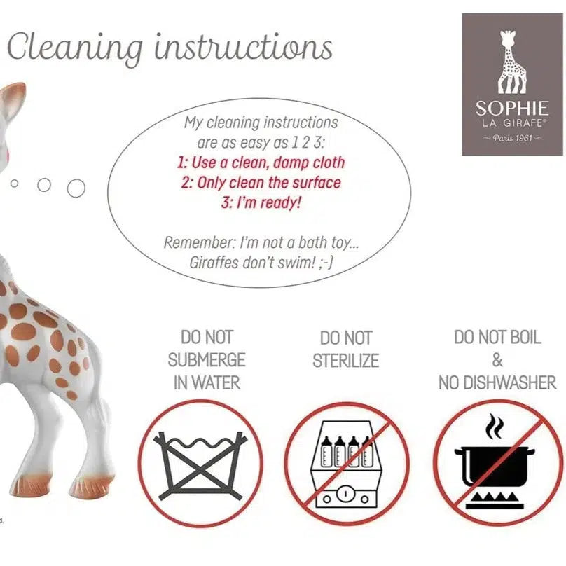 Sophie La Giraffe Teether Toy for Babies - Natural Rubber Chewing Toy from France - Perfect for Soothing Teething Pain & Sensory Development