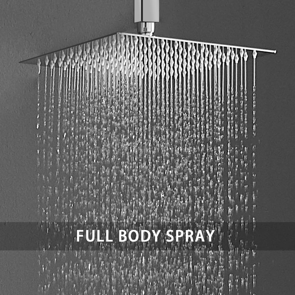 Luxury 10 Inch Rain Shower Head Ceiling Mount with Handheld - High Pressure Shower Combo Set in Polished Chrome - Includes Faucet Rough-in Valve Body & Trim - Perfect for Modern Bathroom Renovation & Spa-Like Shower Experience