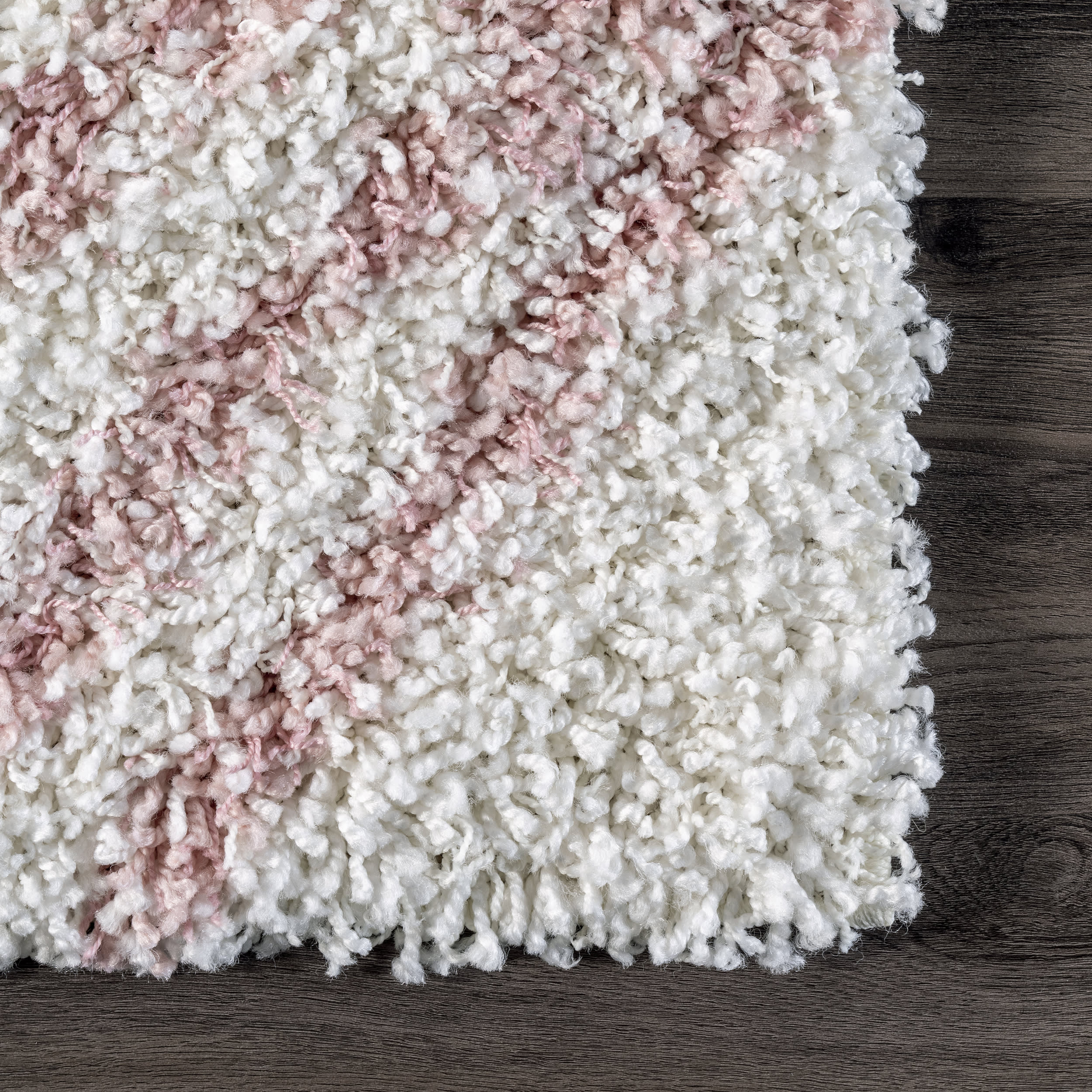 Luxury Double Diamond Shag Rug - Soft Plush Pink Area Carpet for Living Room, Bedroom & Nursery - Cozy Home Decor & Floor Mat for Kids Play Area