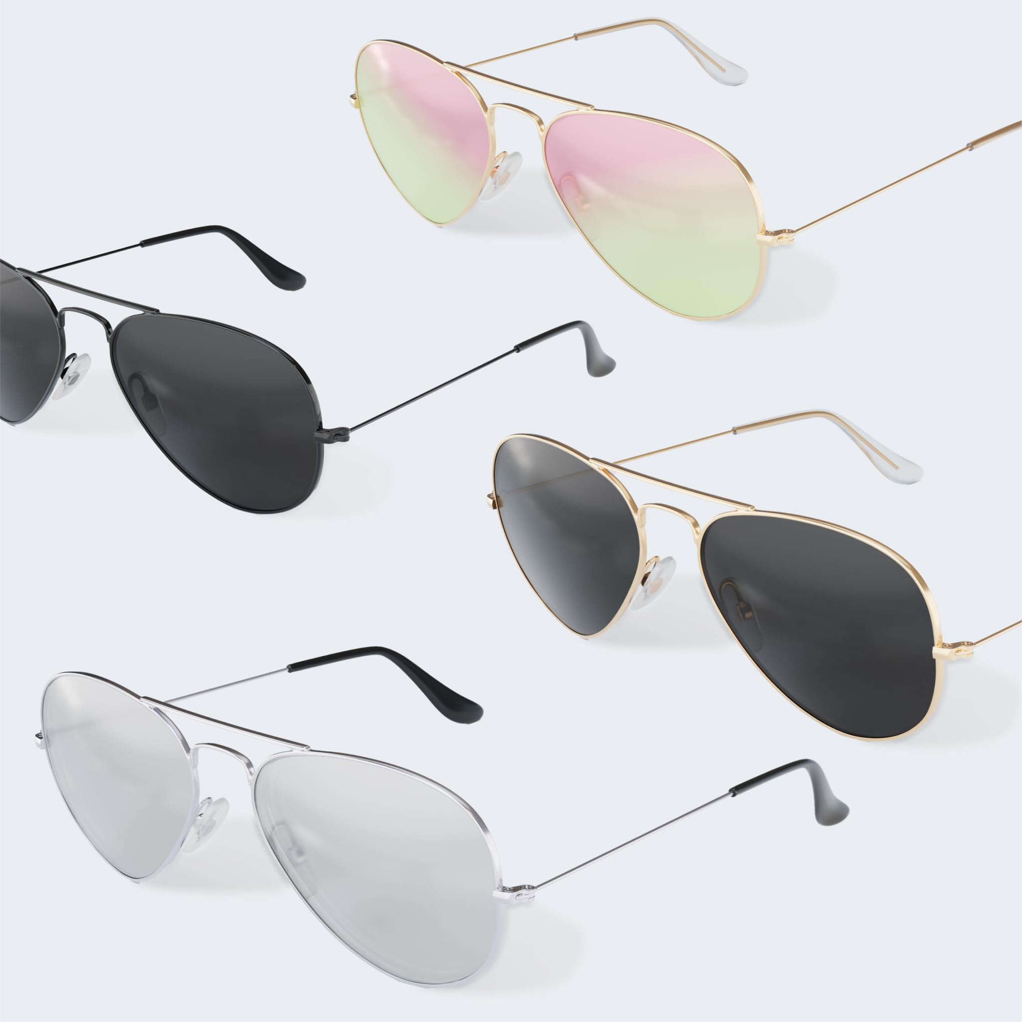 Livho Polarized Aviator Sunglasses for Men & Women - UV 400 Protection Metal Mirror Lens - Perfect for Driving, Beach & Outdoor Activities