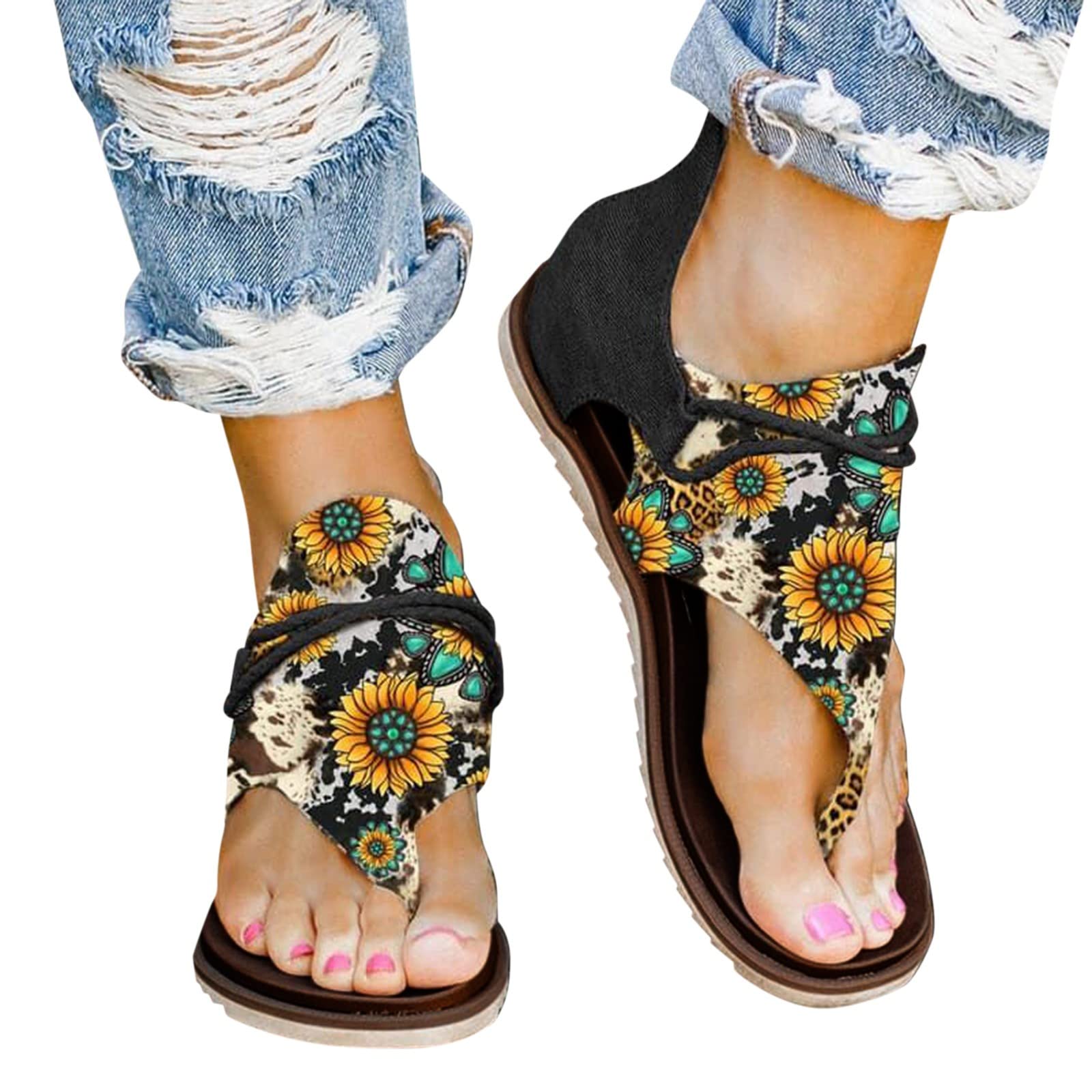 Women's Floral Hollow Wedge Sandals - Retro Ankle Strap Dressy Beach Shoes for Summer | Perfect for Roman Holiday, Vacation & Casual Outings