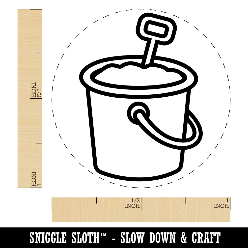 1 Inch Medium Sand Bucket Pail Rubber Stamp for DIY Scrapbooking, Journaling, Card Making & Planner Decor - Perfect for Summer Crafts, Beach Theme Projects & Kids Art Activities