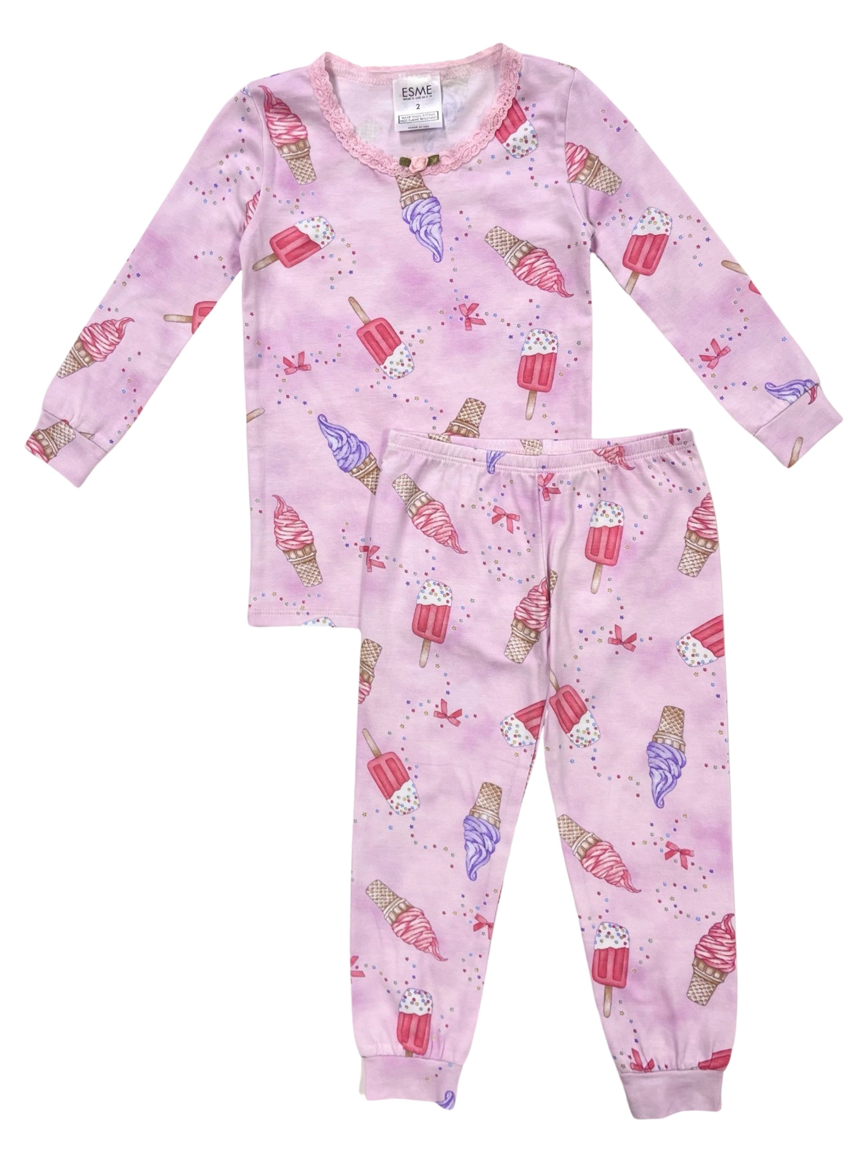 Premium Ice Cream Print Full-Length Pajama Set for Women - Soft & Comfortable Sleepwear for Cozy Nights & Loungewear