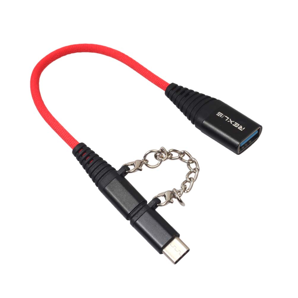 Type-C to USB-C & Micro OTG Adapter for Phone Tablet Laptop - Black