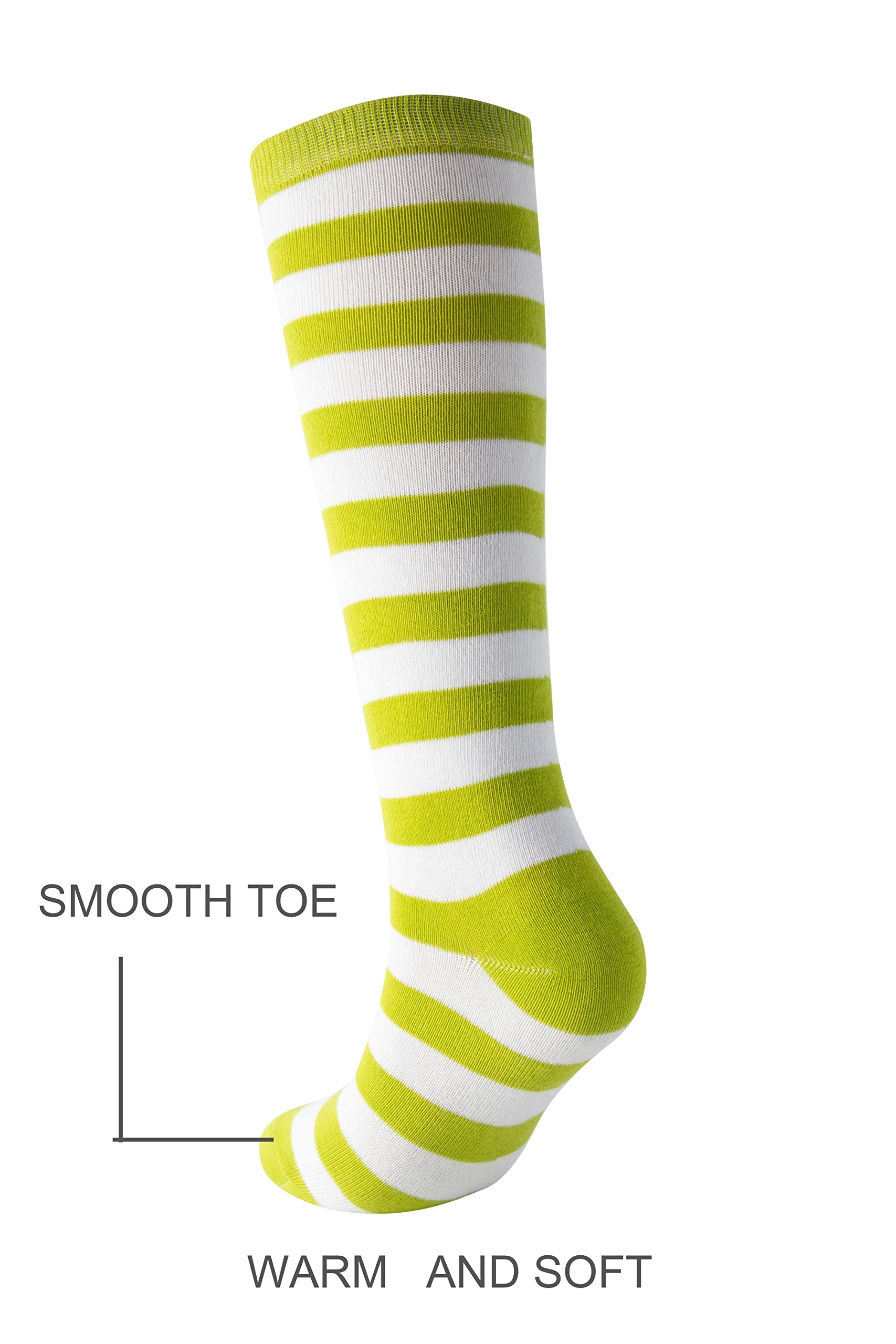 **Kids' Cerebro Knee High Socks - Striped Cotton Athletic Tube Socks for Girls - Perfect for Sports, School & Play**