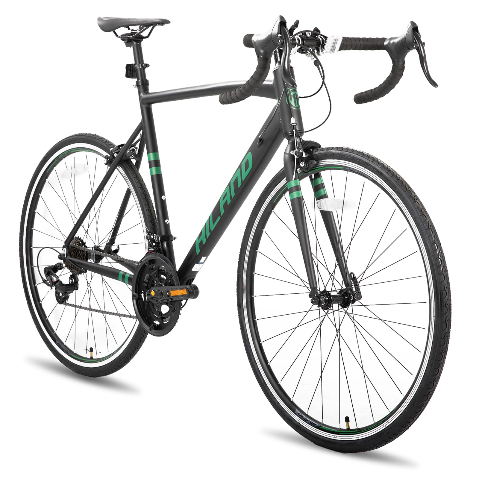 HILAND 700c Road Bike 14-Speed Aluminum Frame Lightweight Racing Bicycle - Perfect for Men & Women Commuting, Fitness & Urban Cycling Adventures