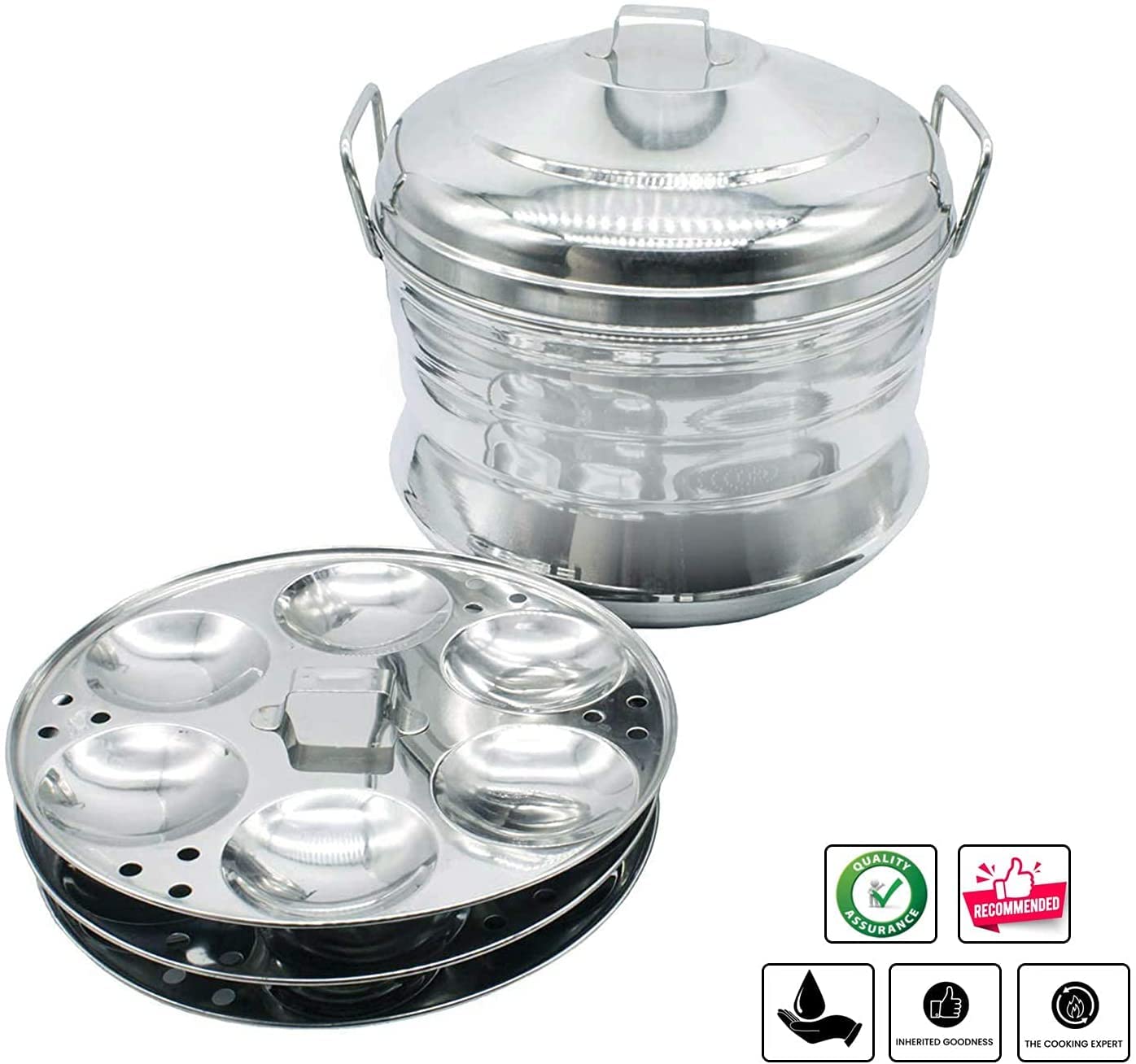 Premium 18-Cavity Stainless Steel Idli Cooker with Steamer - Induction & Gas Stove Compatible - Perfect for Making Soft Idlis, Dhokla & Steamed Snacks at Home