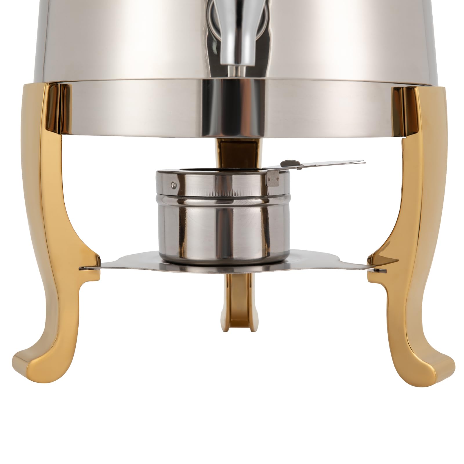 3.4 Gallon Stainless Steel Electric Coffee Urn - 2-Way Continuous Heating Beverage Dispenser with Spigot & Fuel Holder for Tea, Water & Coffee | Perfect for Parties, Buffets, Catering & Office Events