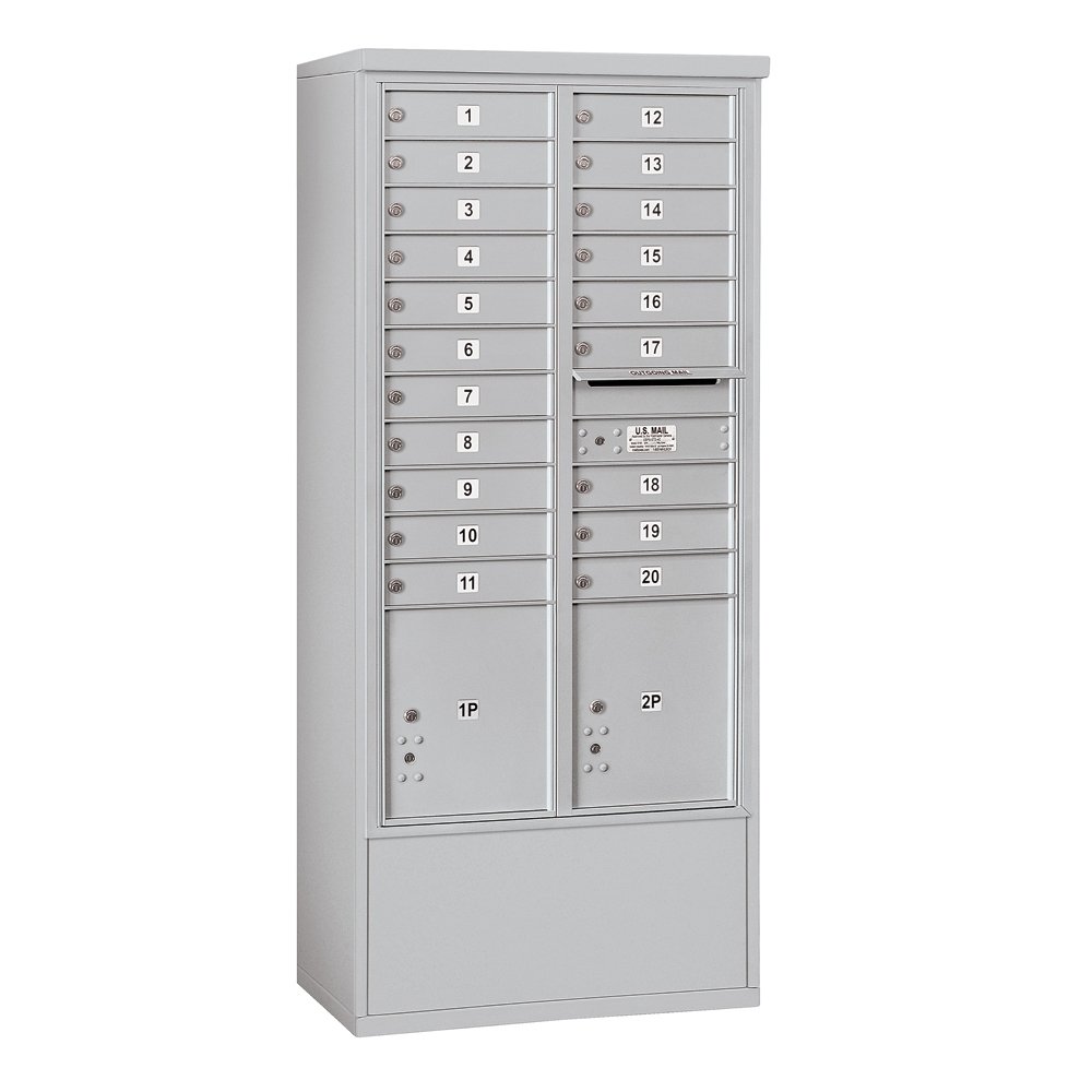 Salsbury Industries 3916D-20AFP Freestanding Horizontal 4C Mailbox - Durable Aluminum Mailbox for Home & Business - Perfect for Residential, Commercial & Office Use