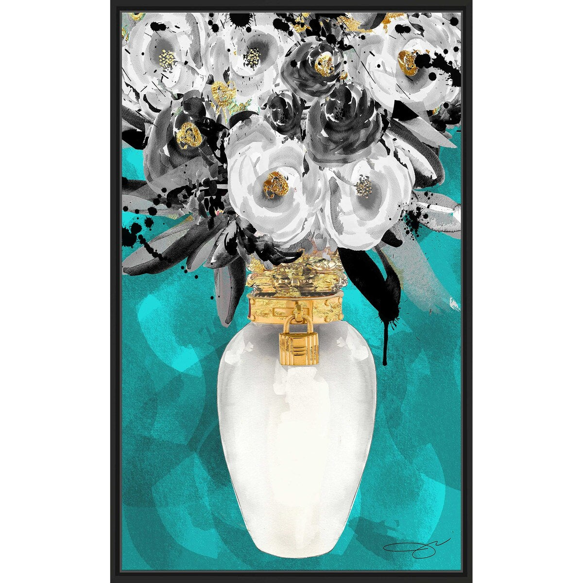 Always Fresh Blue by Jodi - Modern Abstract Art Print on Floating Canvas - Perfect for Living Room, Bedroom & Office Wall Decor