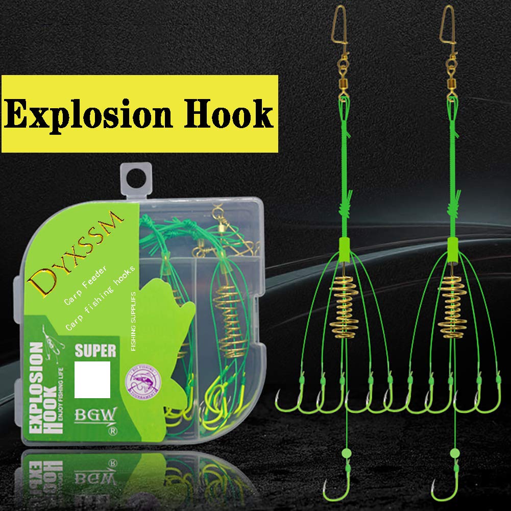 **Dyxssm Carp Fishing Feeders Bait Fishing Hooks with Spring – Pack of 4 – Durable & Strong for Freshwater & Lake Fishing**    **Perfect for Carp Angling, Baiting, and Bottom Fishing – Ideal for Beginners & Professionals**