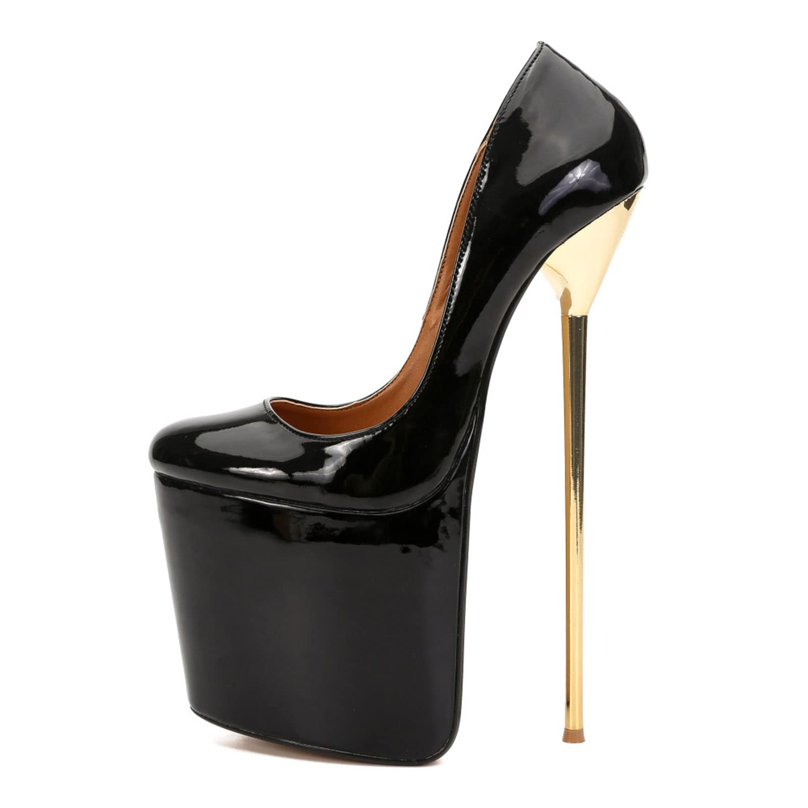 BBRURIY Women's High Heel Pumps - 4 Inch Stiletto Heels with Round Toe & Metal Heel | Waterproof Platform Sandals for Party, Wedding, Office & Evening Events