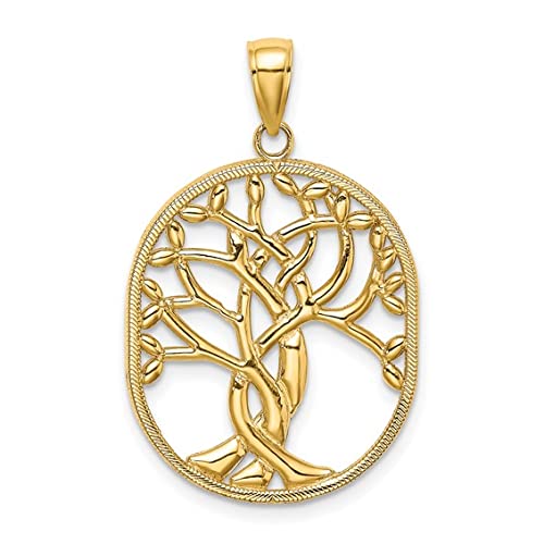 14K Gold Tree of Life Celtic Knot Oval Pendant Necklace - Elegant Irish Jewelry Gift for Women, Perfect for Weddings, Anniversaries & Spiritual Occasions