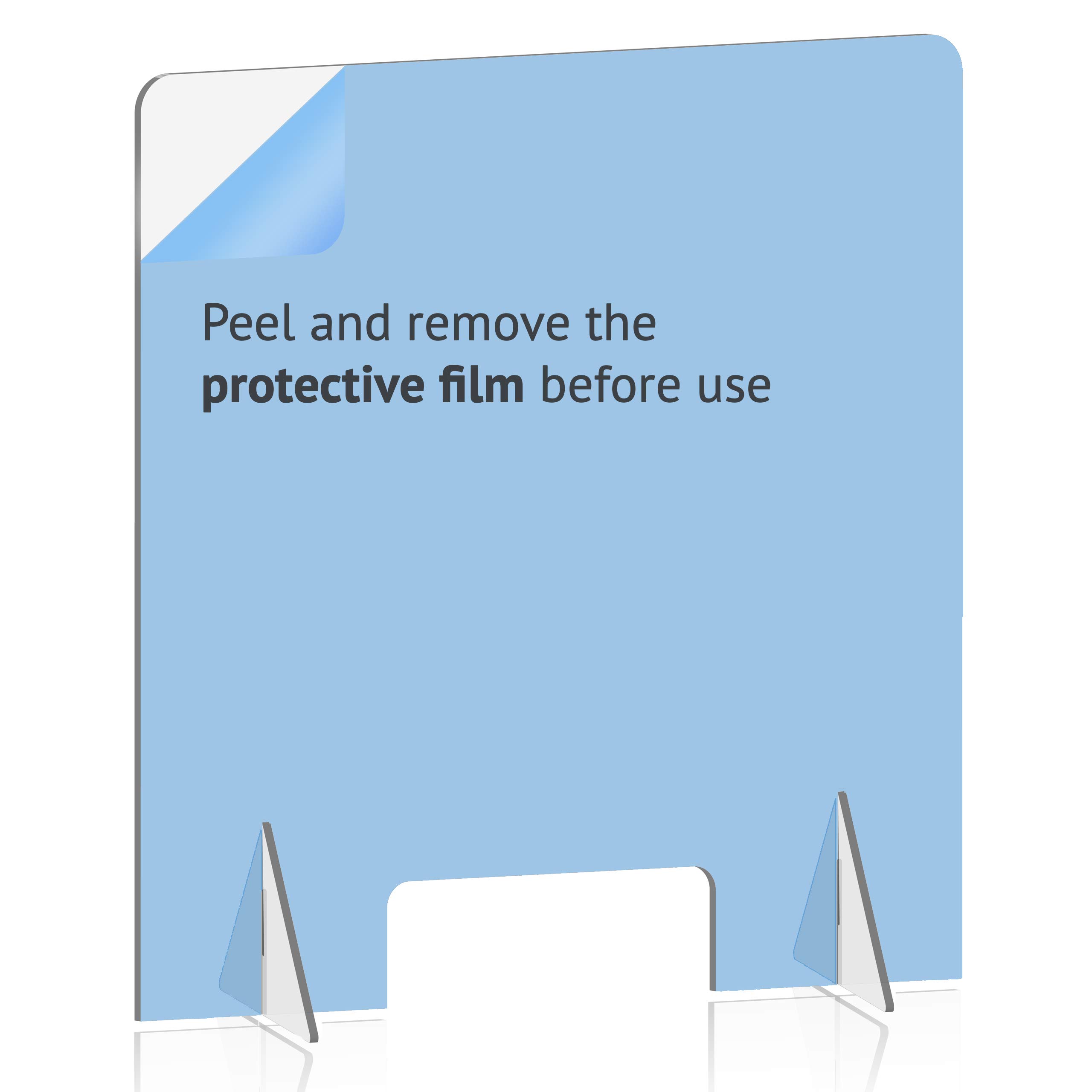 Clear Acrylic Sneeze Guard Shield - Freestanding Plexiglass Barrier for Desk, Counter & Table Protection | Perfect for Offices, Restaurants & Retail Stores | Transparent Safety Screen for Social Distancing