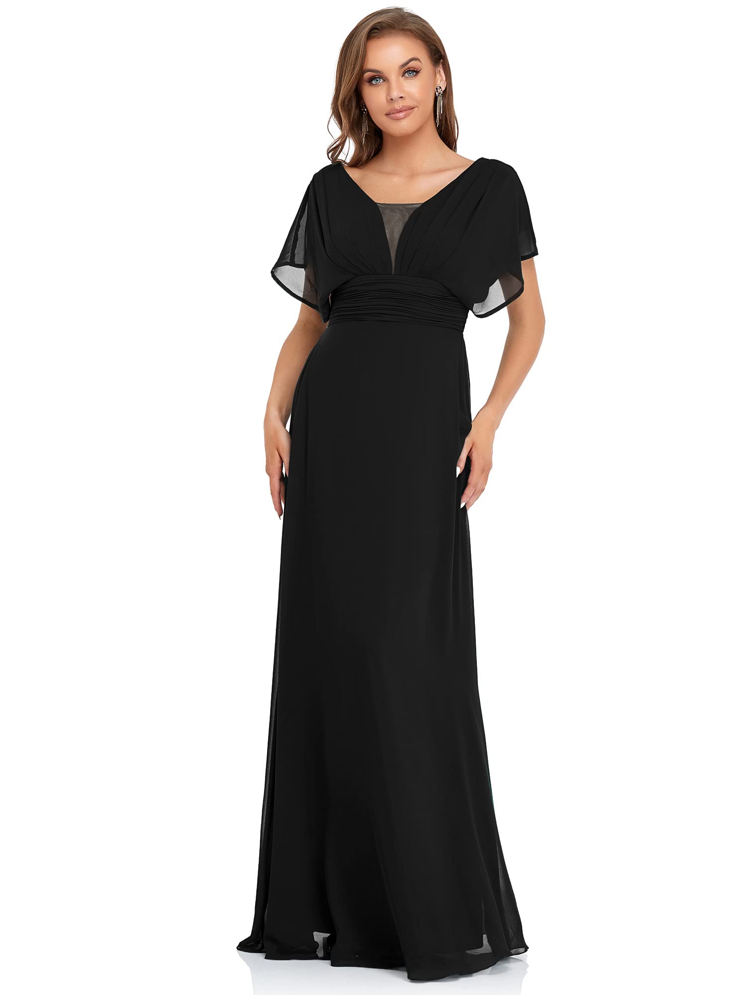 Ever-Pretty Women's Elegant V-Neck Formal Evening Dress 7851 - Floor Length Gown for Prom, Homecoming, Black Tie Events & Special Occasions