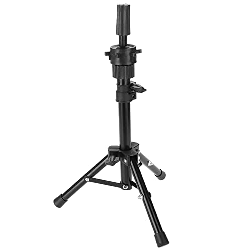 Professional Adjustable Mannequin Tripod Stand for Hairdressing Training - Tall Salon Mannequin Head Holder with Stable Black Tripod Base - Perfect for Hair Styling Practice, Wig Display, and Makeup Application