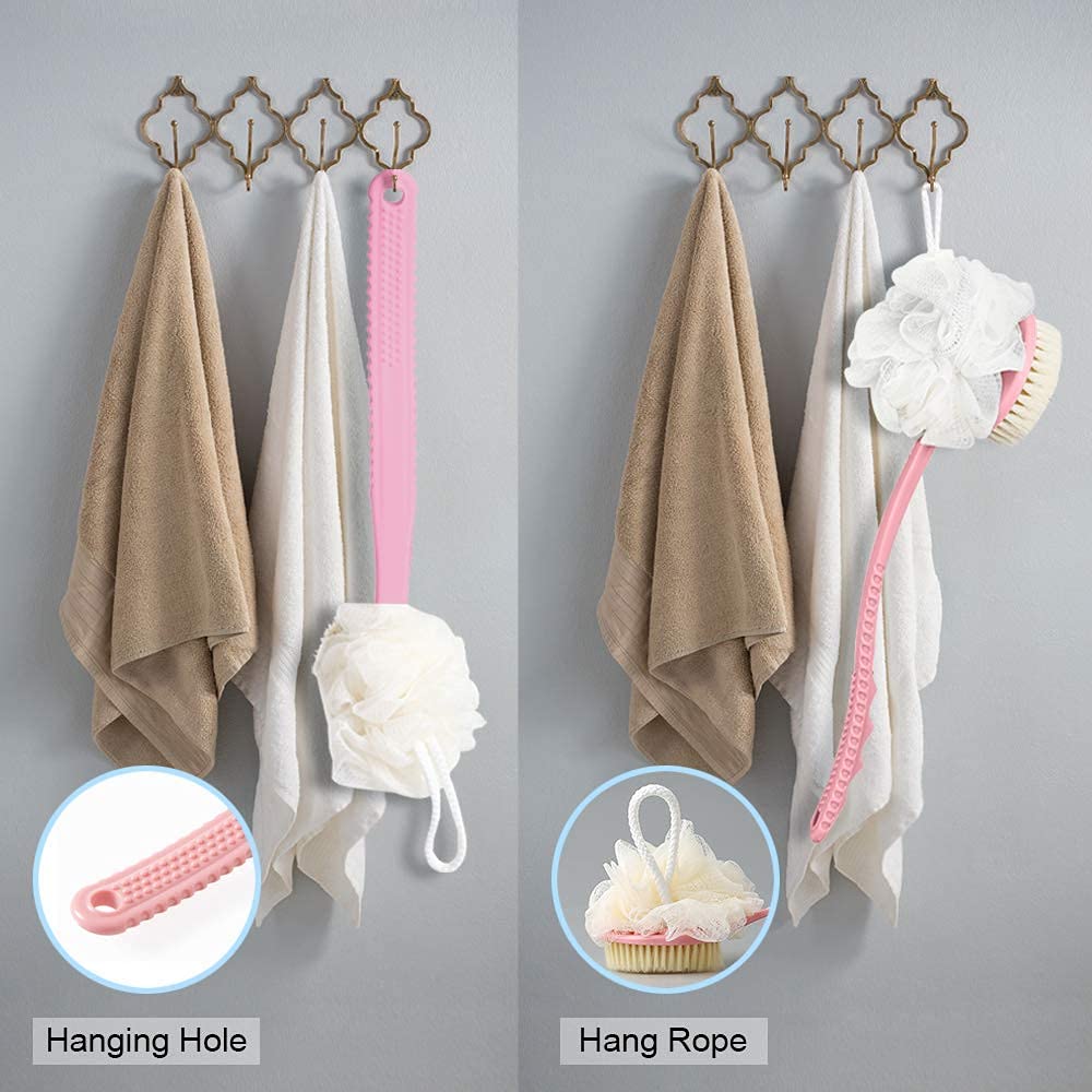 FLOBIQUE 2-in-1 Bath Brush & Shower Back Scrubber with Long Curved Handle - Exfoliating Body Brush for Wet or Dry Use - Perfect for Men and Women - Ideal for Deep Cleansing & Relaxing Bath or Shower