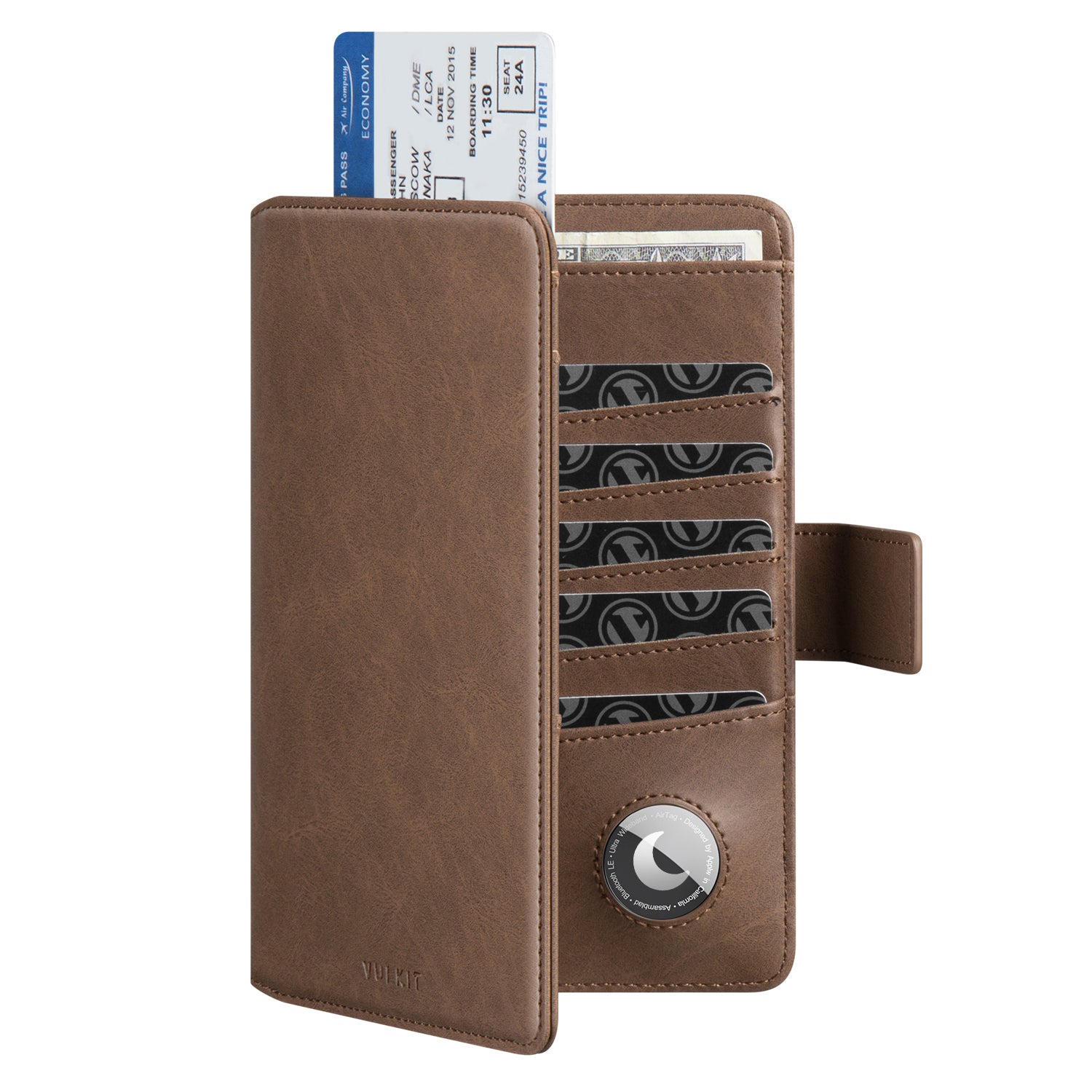 VPW101 RFID Blocking Passport Wallet with AirTag Holder - Secure Travel Organizer for International Trips & Business Travel