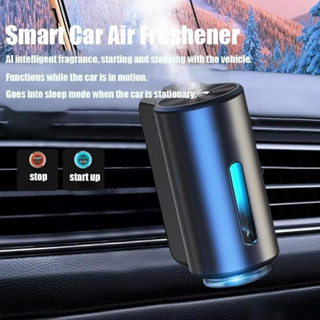 Smart Car Air Freshener Diffuser with 3 Adjustable Fragrance Levels - USB Rechargeable Aromatherapy for Cars, Home & Office - Ocean Breeze Scent - Perfect for Long Drives, Work Commutes & Small Spaces